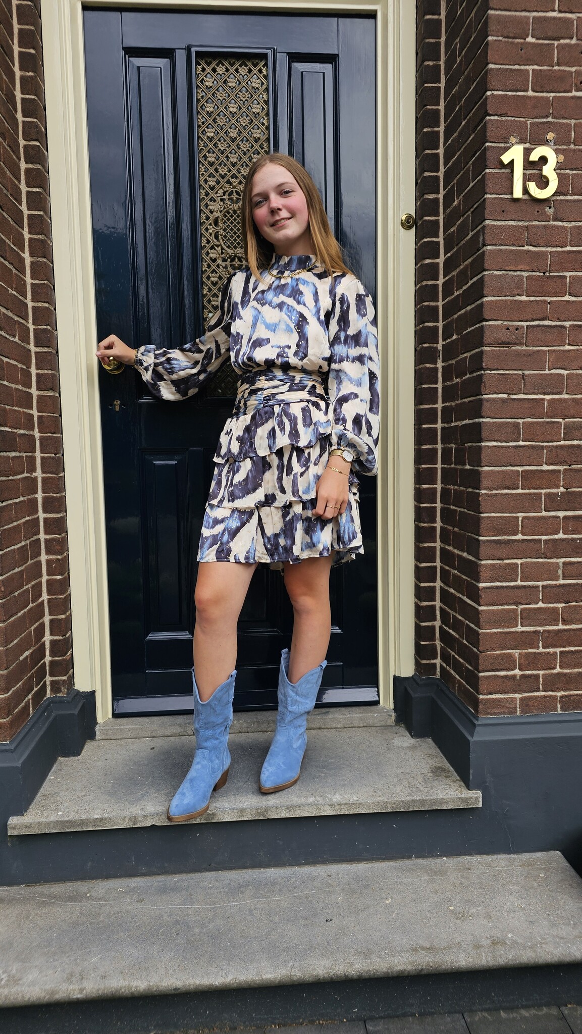 Jurk Sanne Blauw Gentlefashion