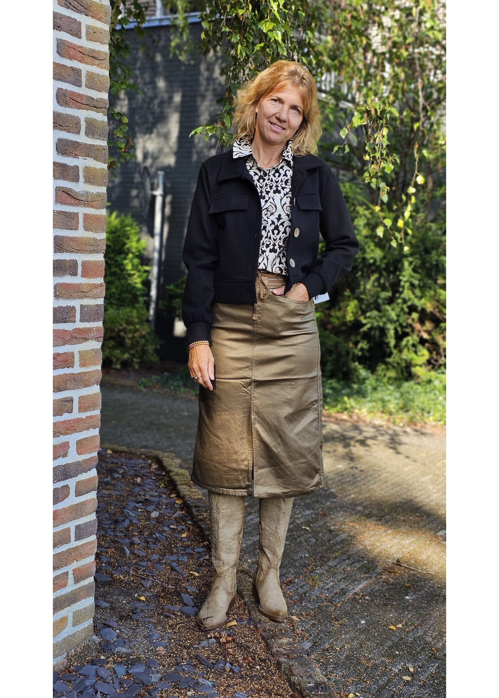 Leatherlook metallic rok twee kleuren