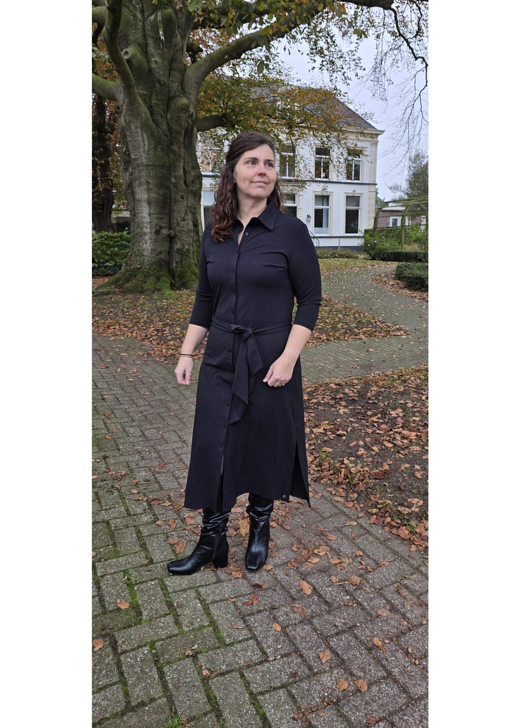 Triple Nine lange jurk zwart