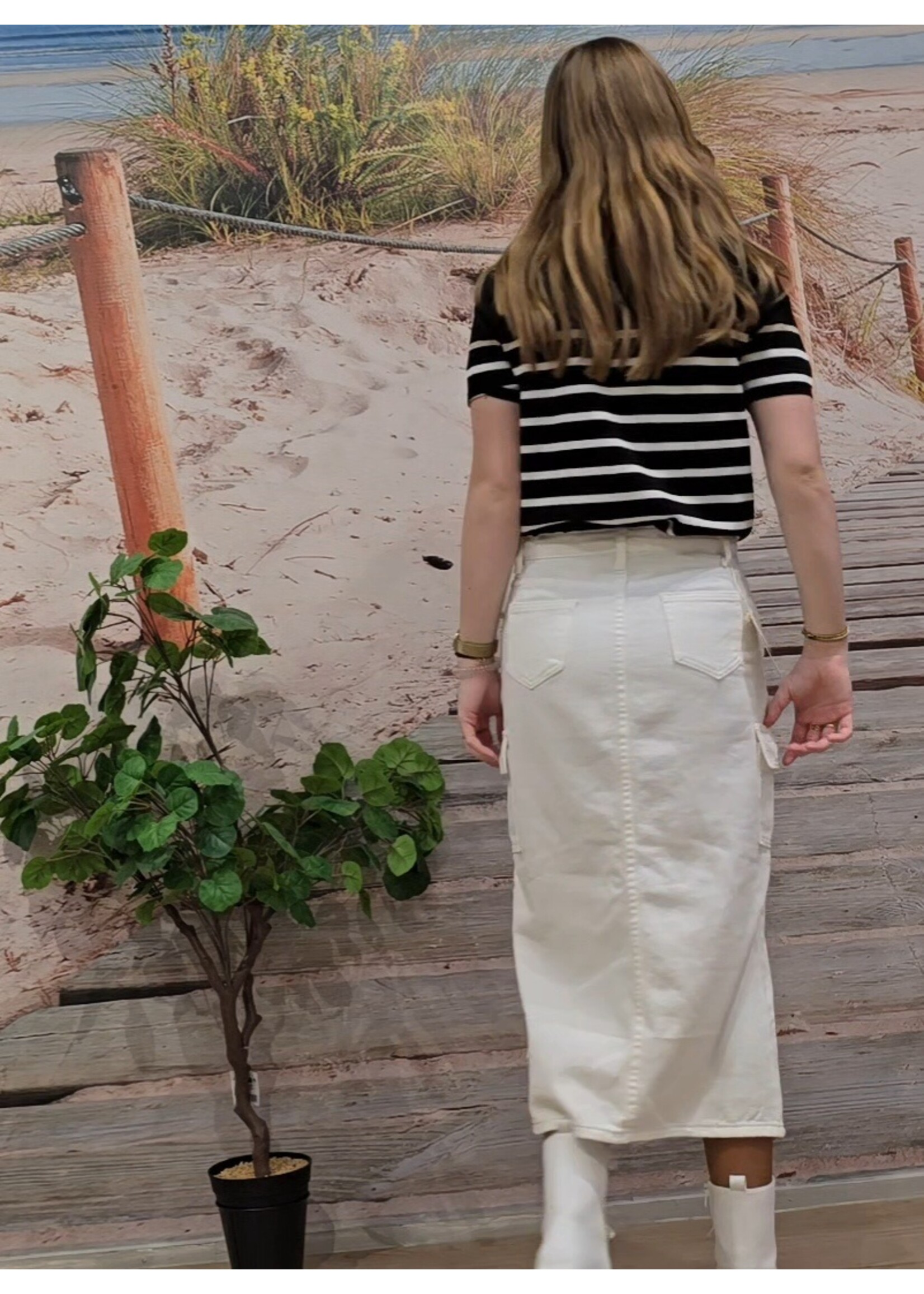 Witte jeans lang model