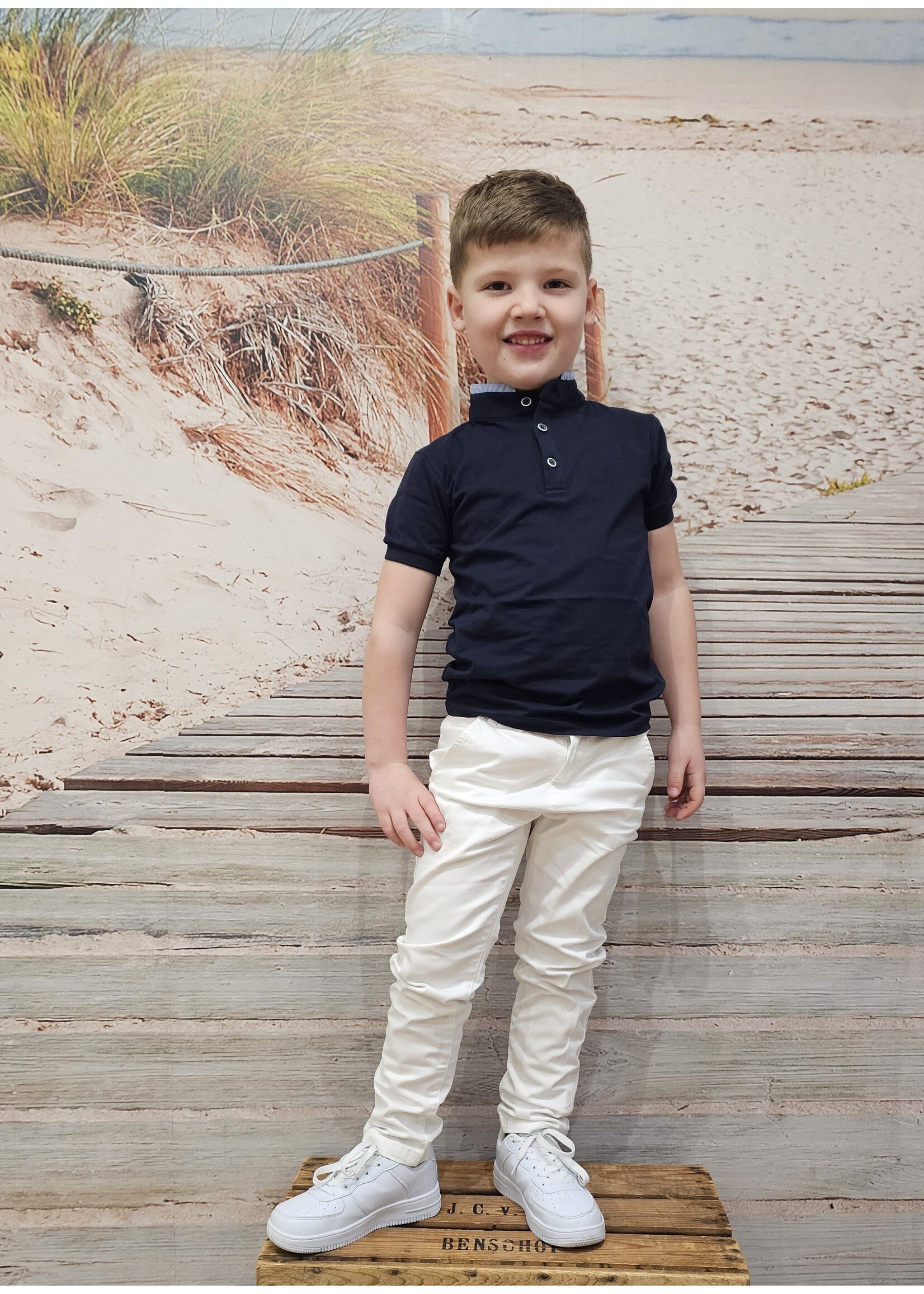 Broek katoen wit lang