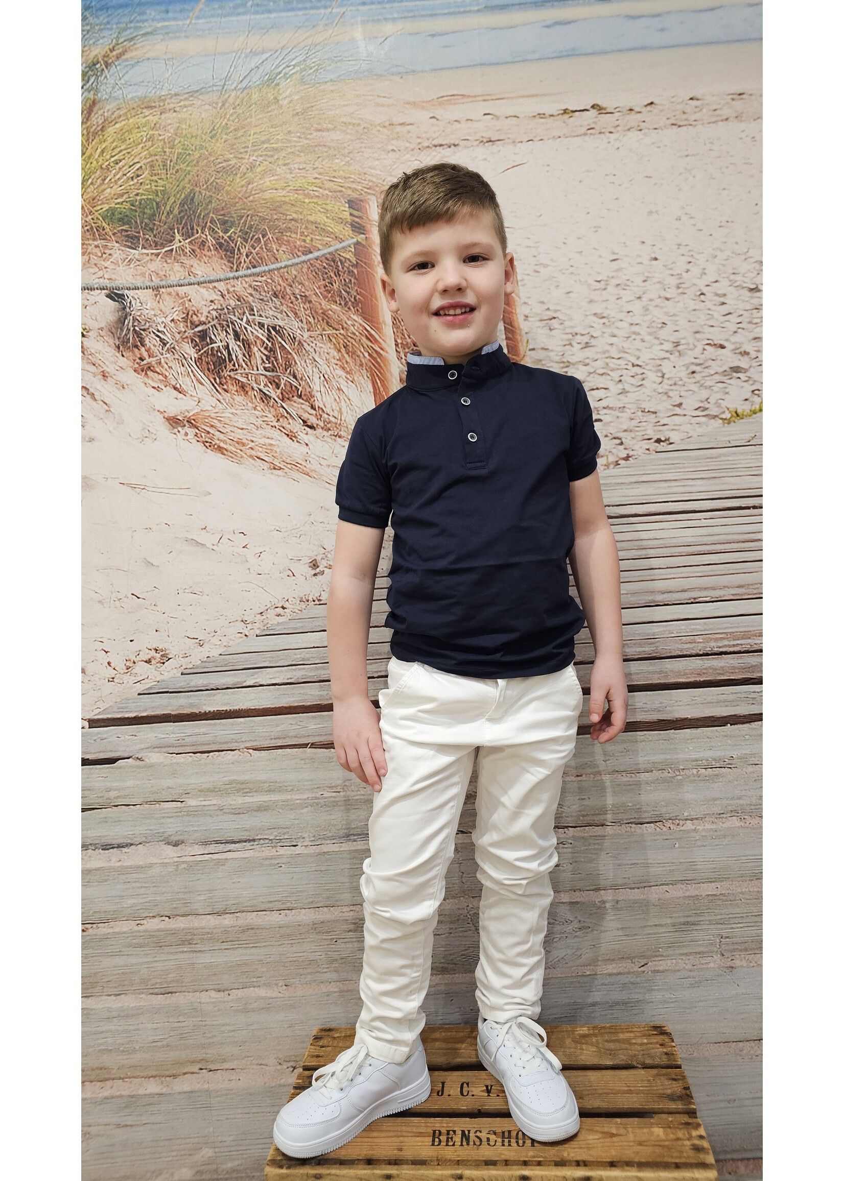 Broek katoen wit lang