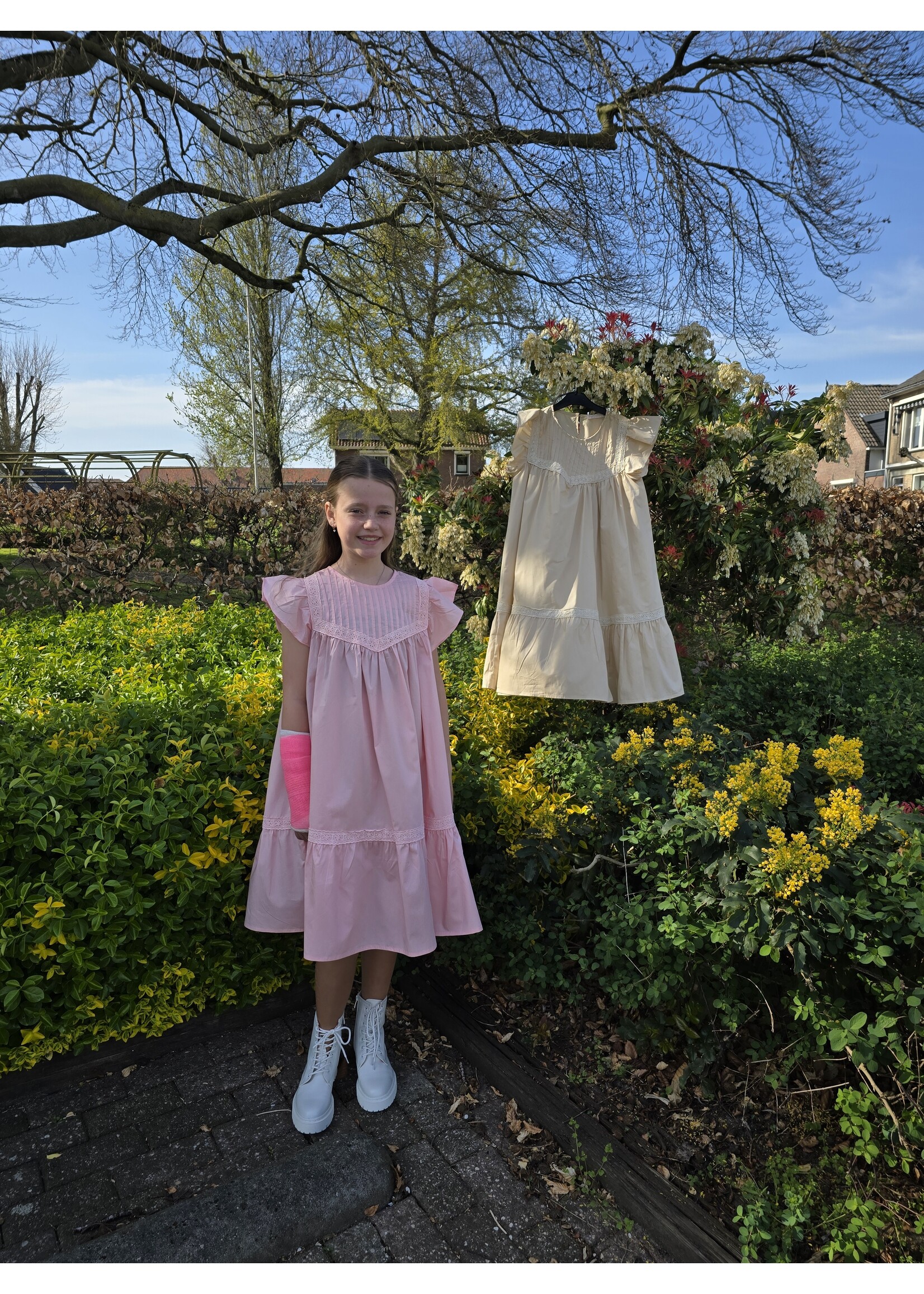Lange zomerjurk twee kleuren