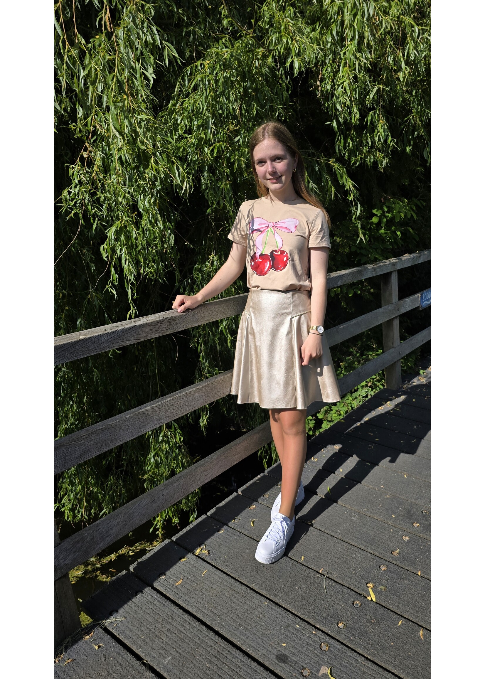 Leatherlook rok twee kleuren