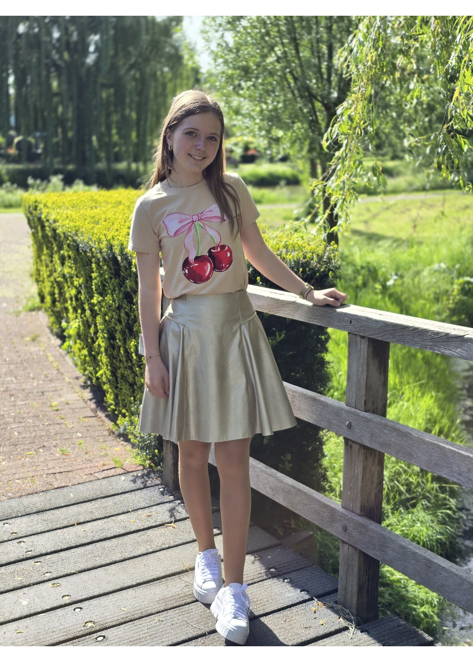 Leatherlook rok twee kleuren