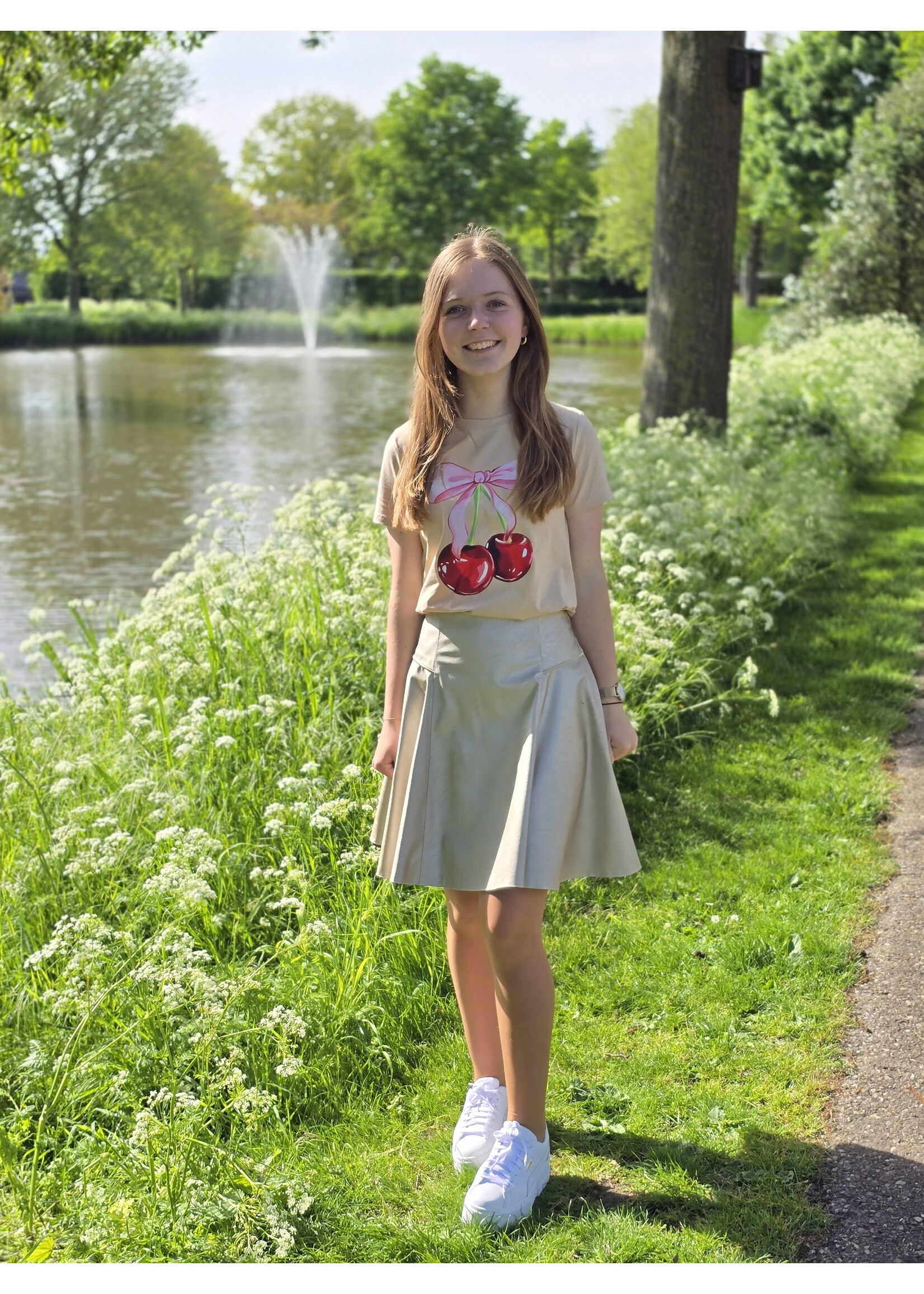 Leatherlook rok twee kleuren