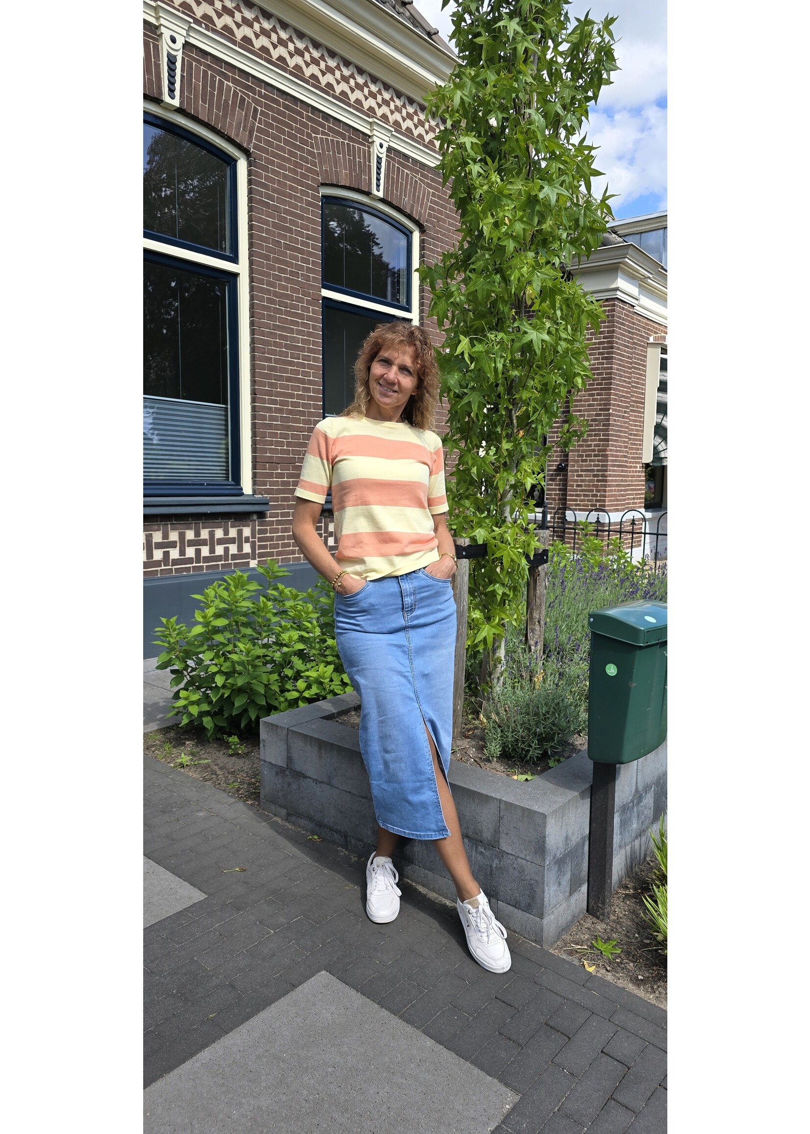 Jeansrok stretch drie kleuren