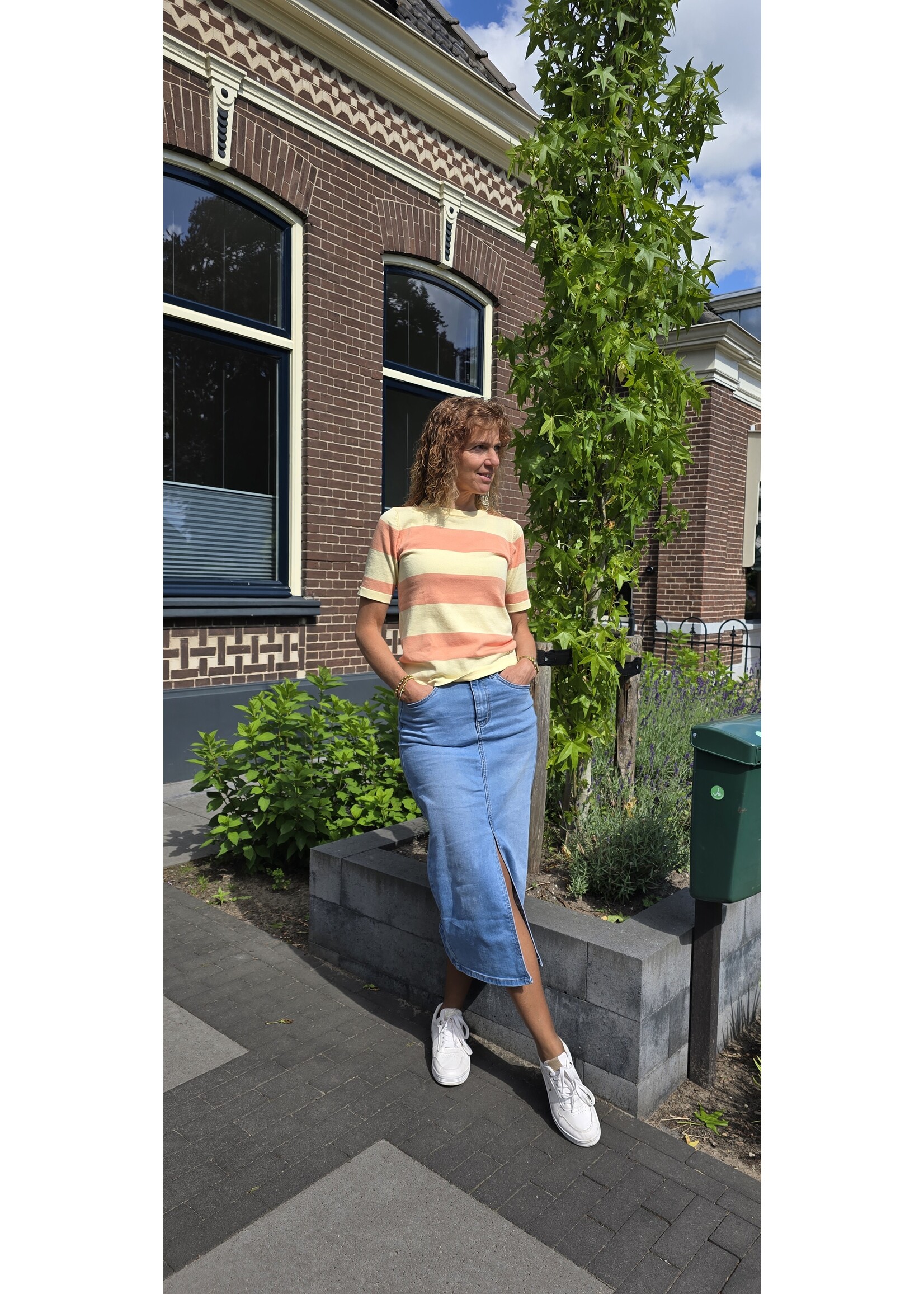 Jeansrok stretch drie kleuren