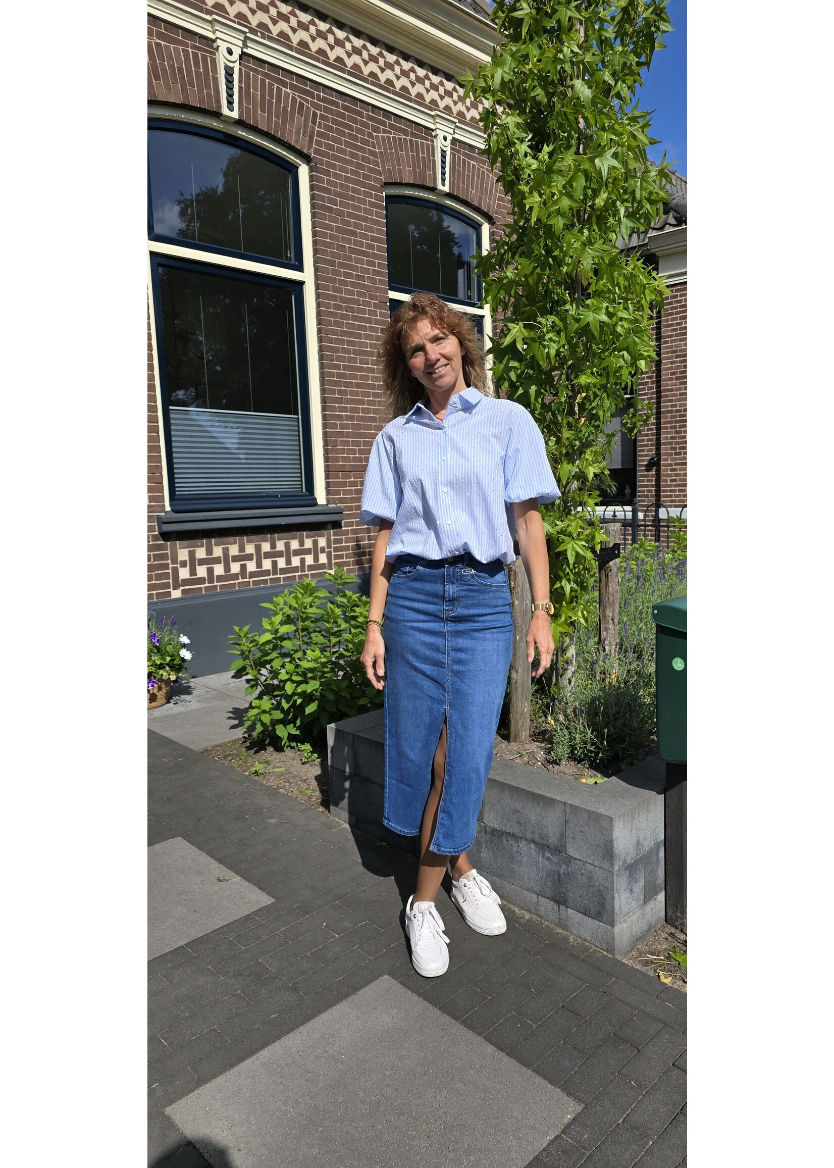 Jeansrok stretch drie kleuren