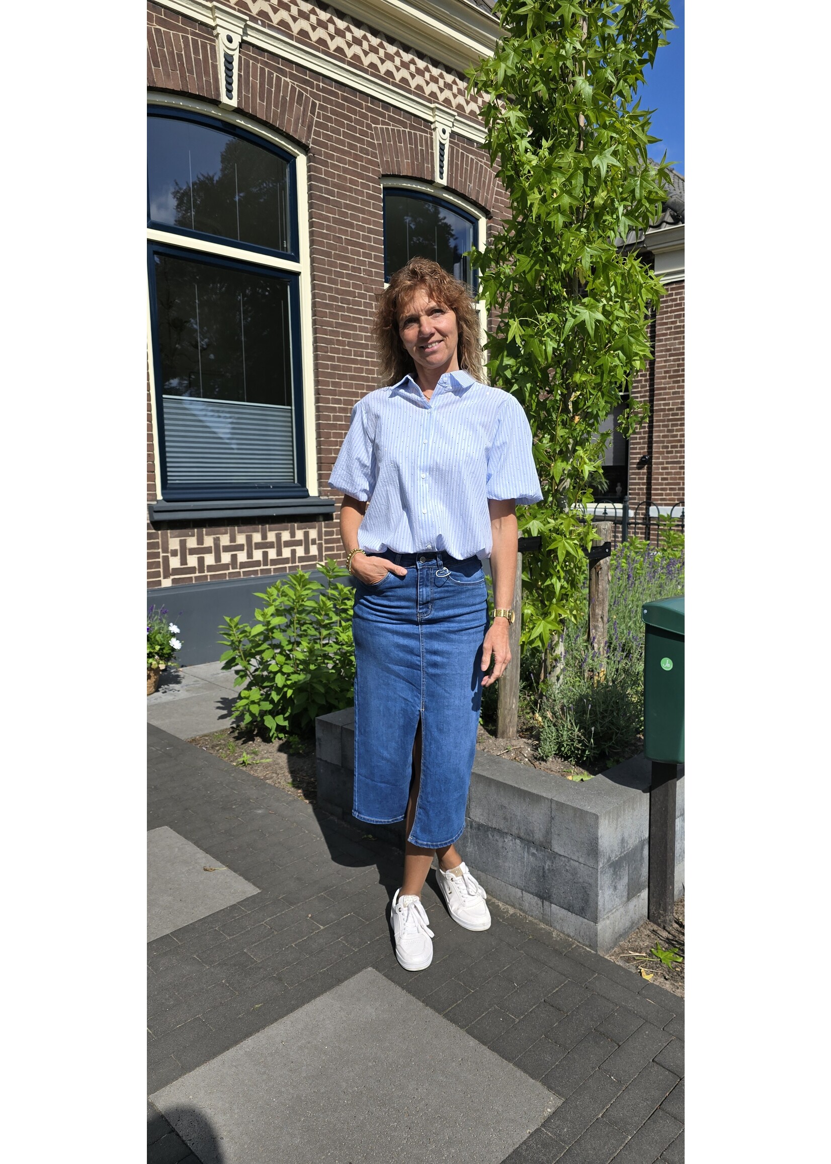 Jeansrok stretch drie kleuren