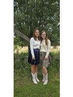 Satijn plooi rok twee kleuren