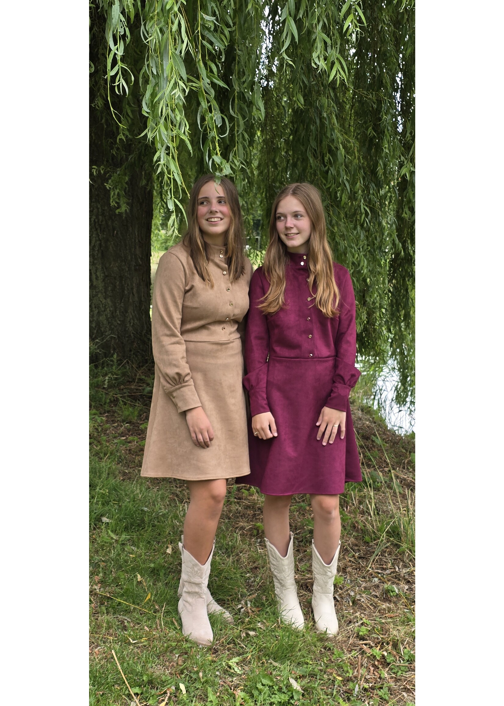 Suedine Jurk Loïs  vier kleuren