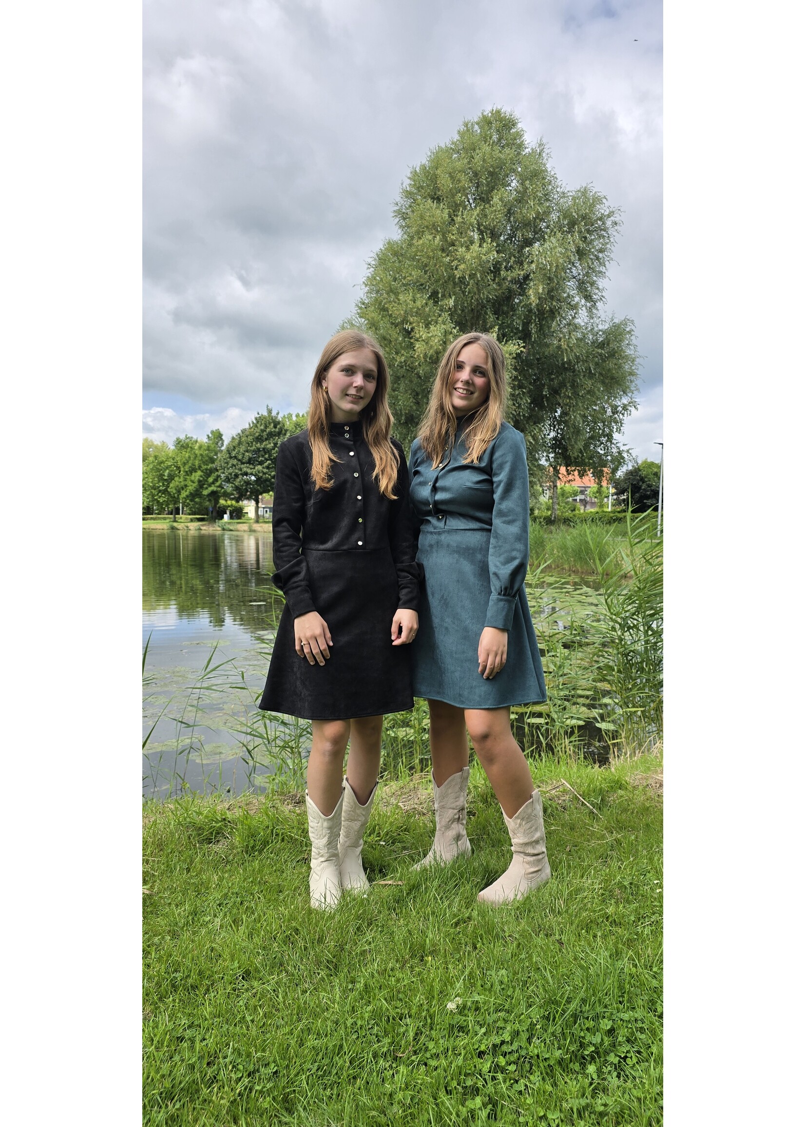 Suedine Jurk Loïs  vier kleuren