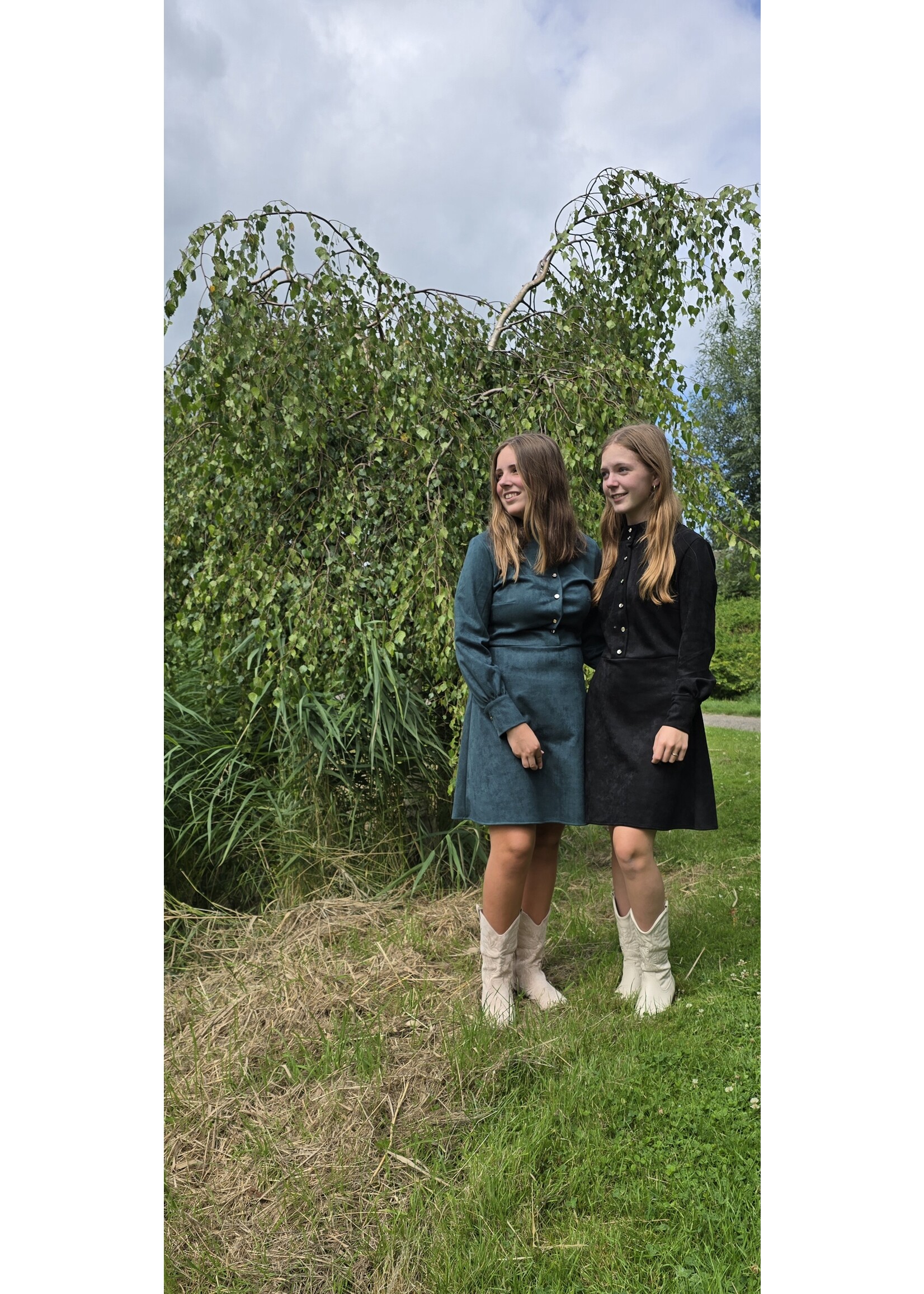 Suedine Jurk Loïs  vier kleuren