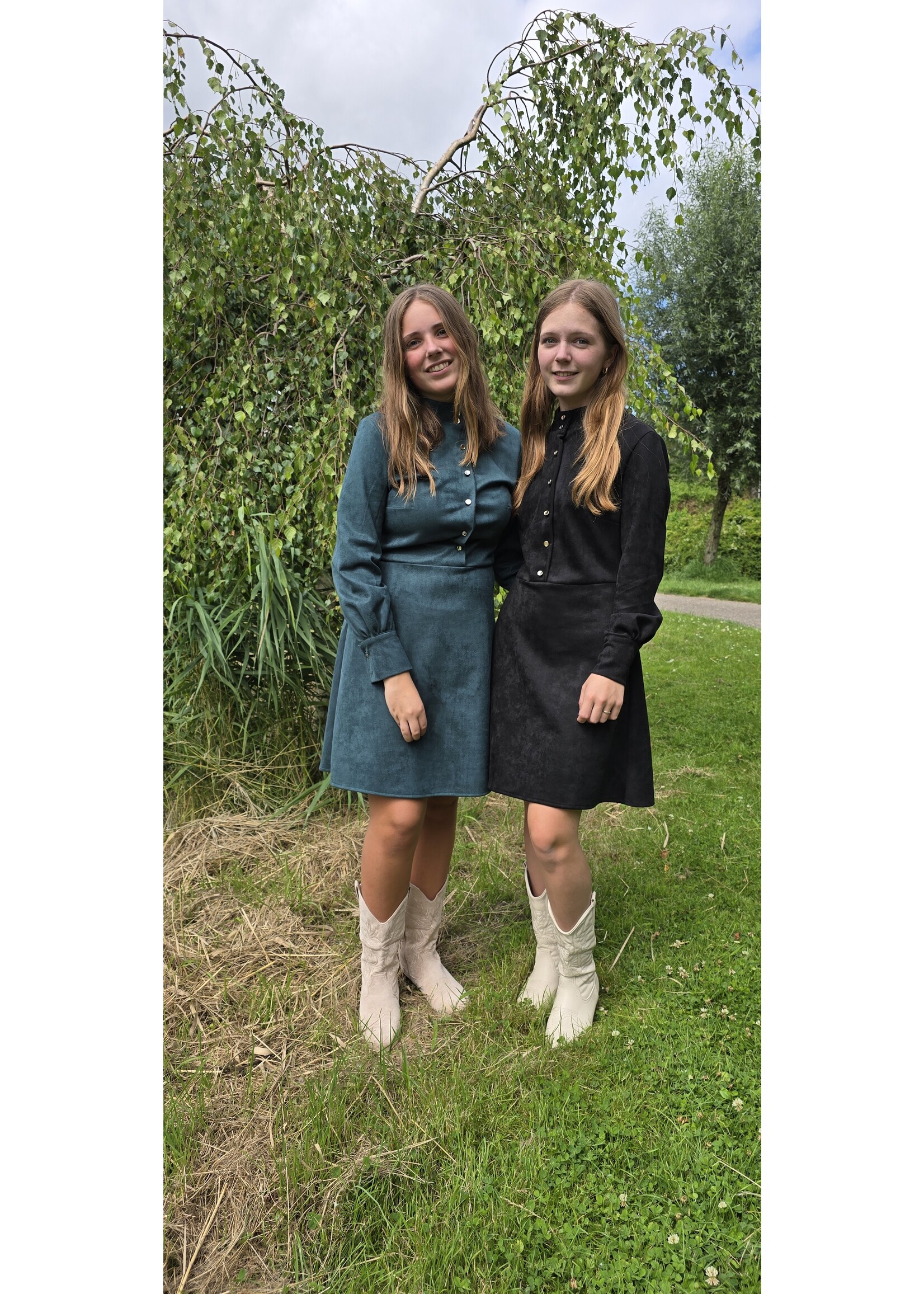 Suedine Jurk Loïs  vier kleuren