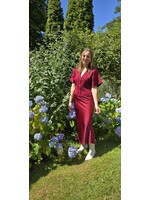 Satin skirt bordeaux