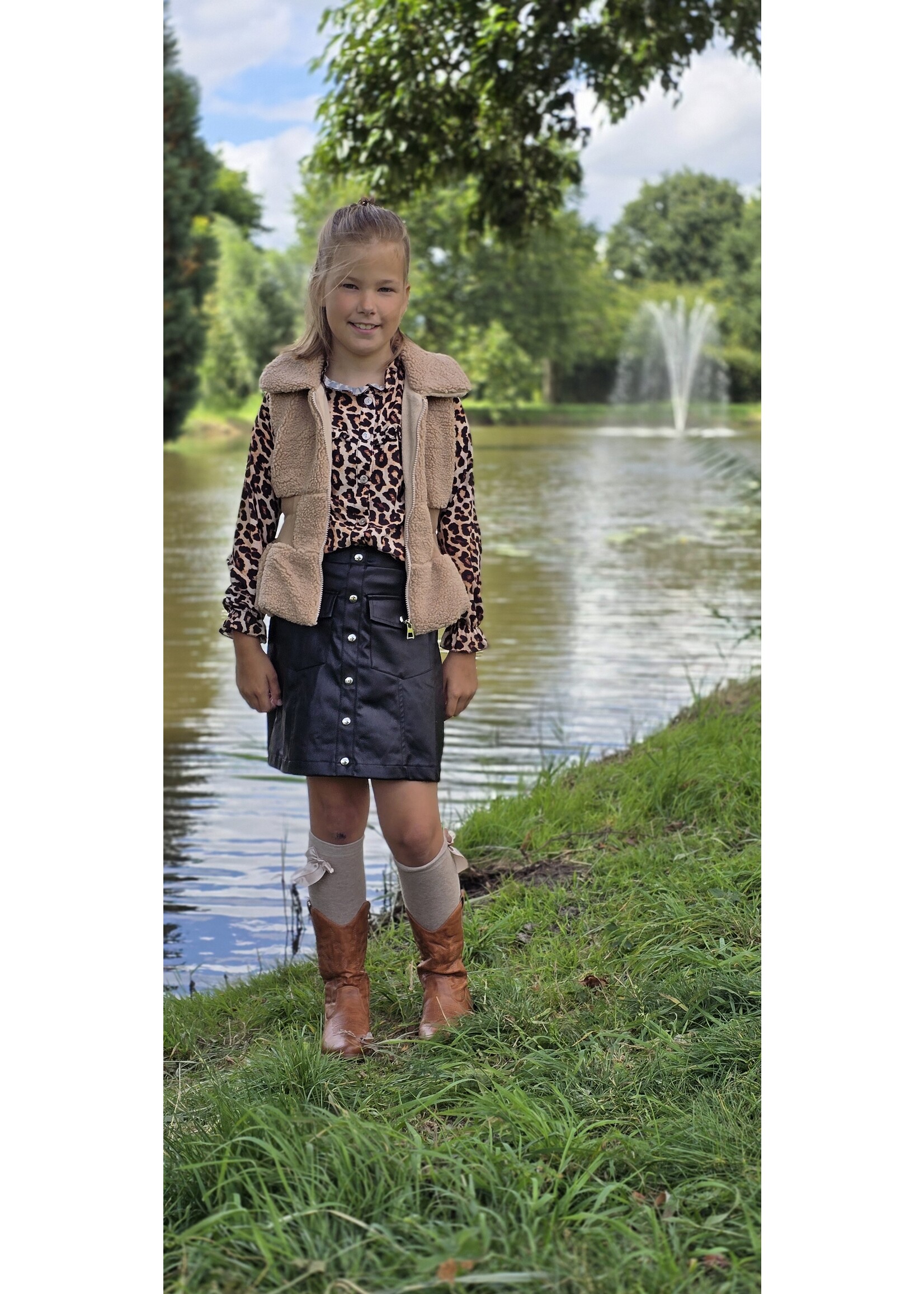 Leatherlook rokje twee kleuren
