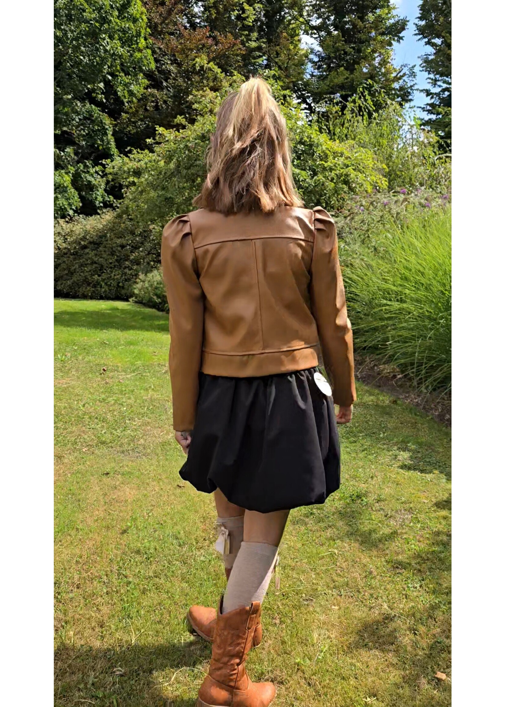 Leatherlook jasje Jasmijn Cognac