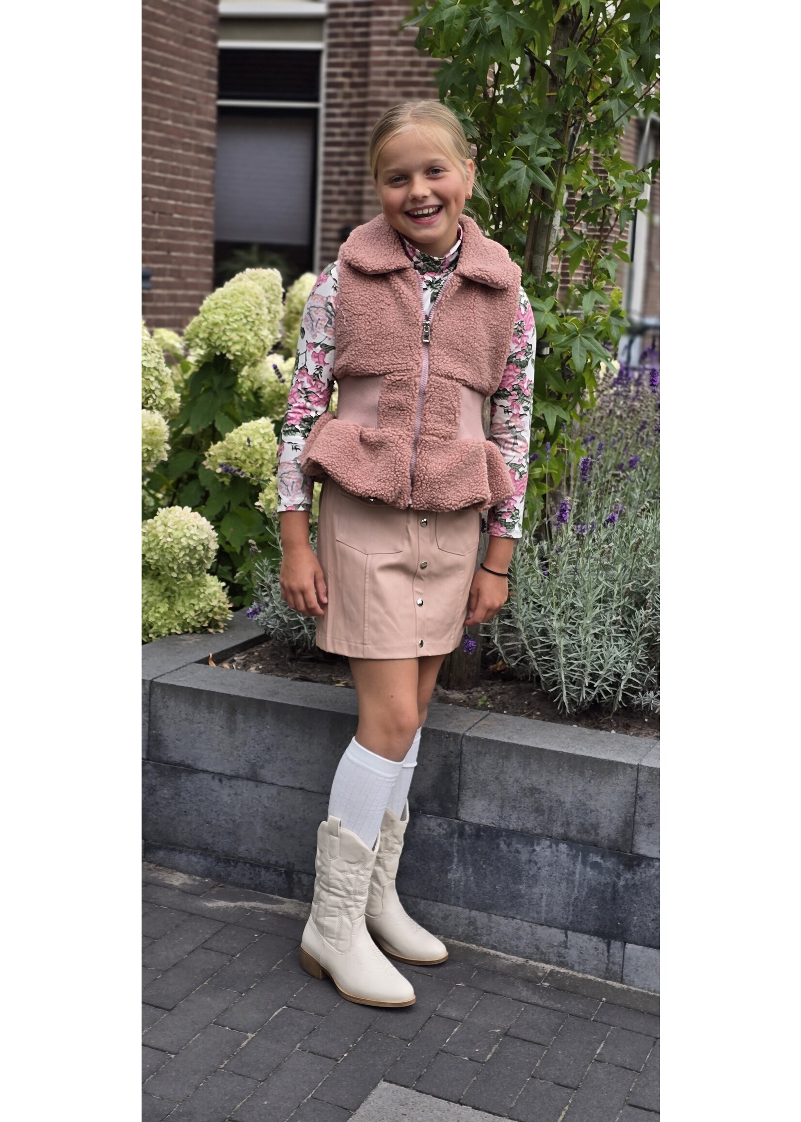 Leatherlook rokje twee kleuren