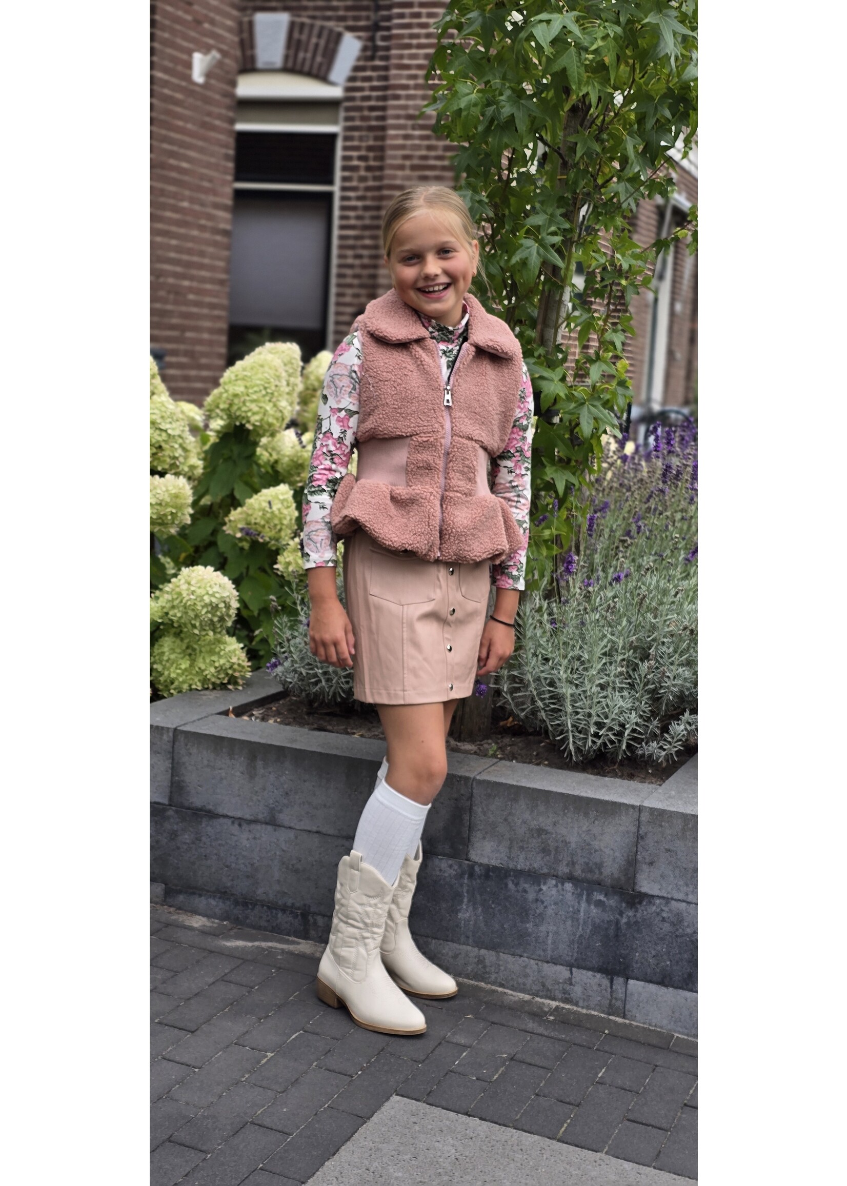 Leatherlook rokje twee kleuren