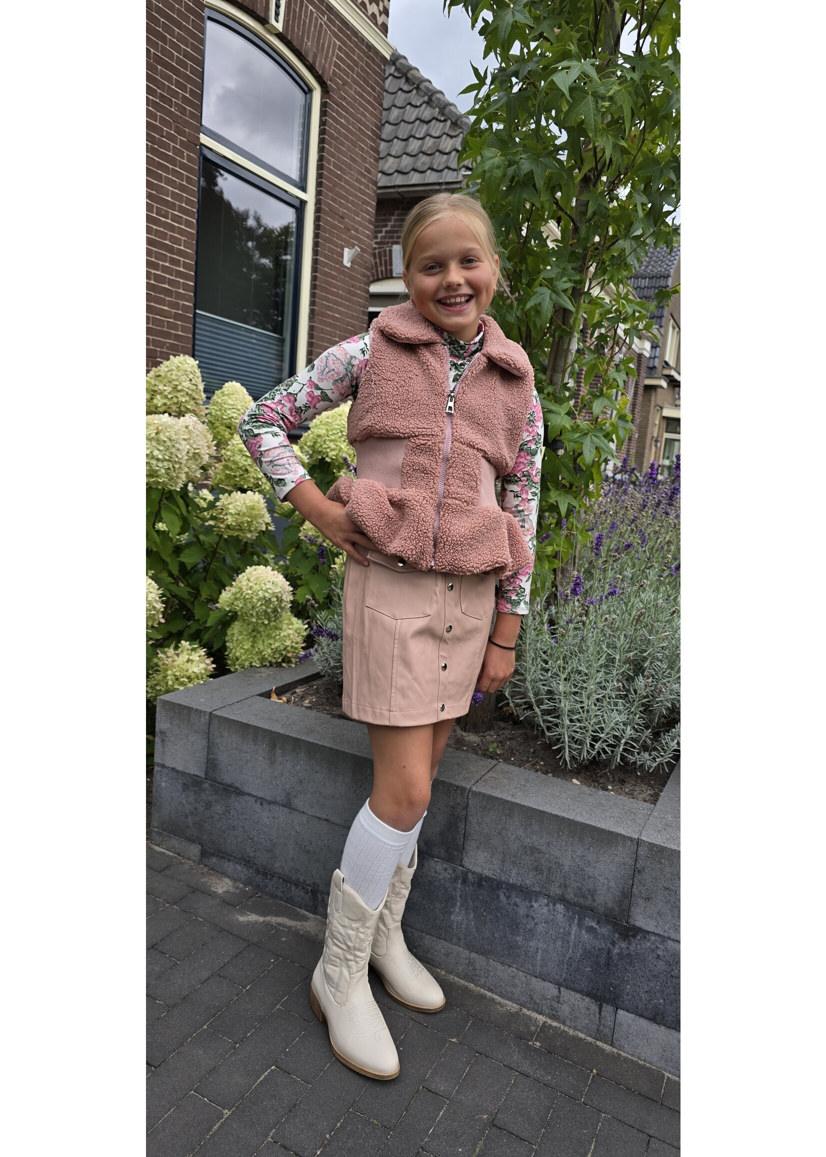 Leatherlook rokje twee kleuren