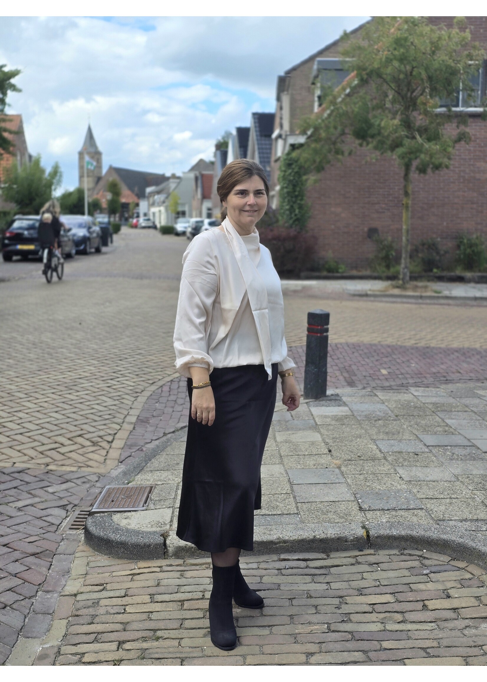 Satijnen rok  twee kleuren