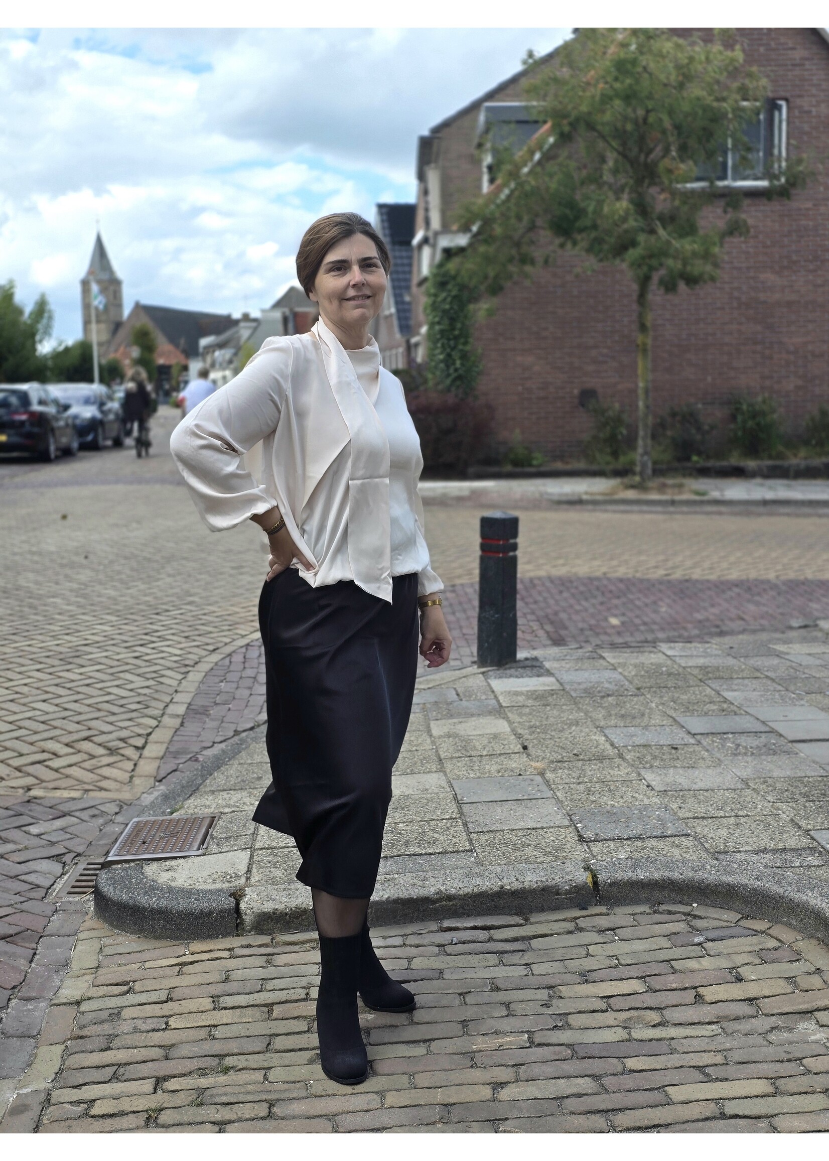 Satijnen rok  twee kleuren