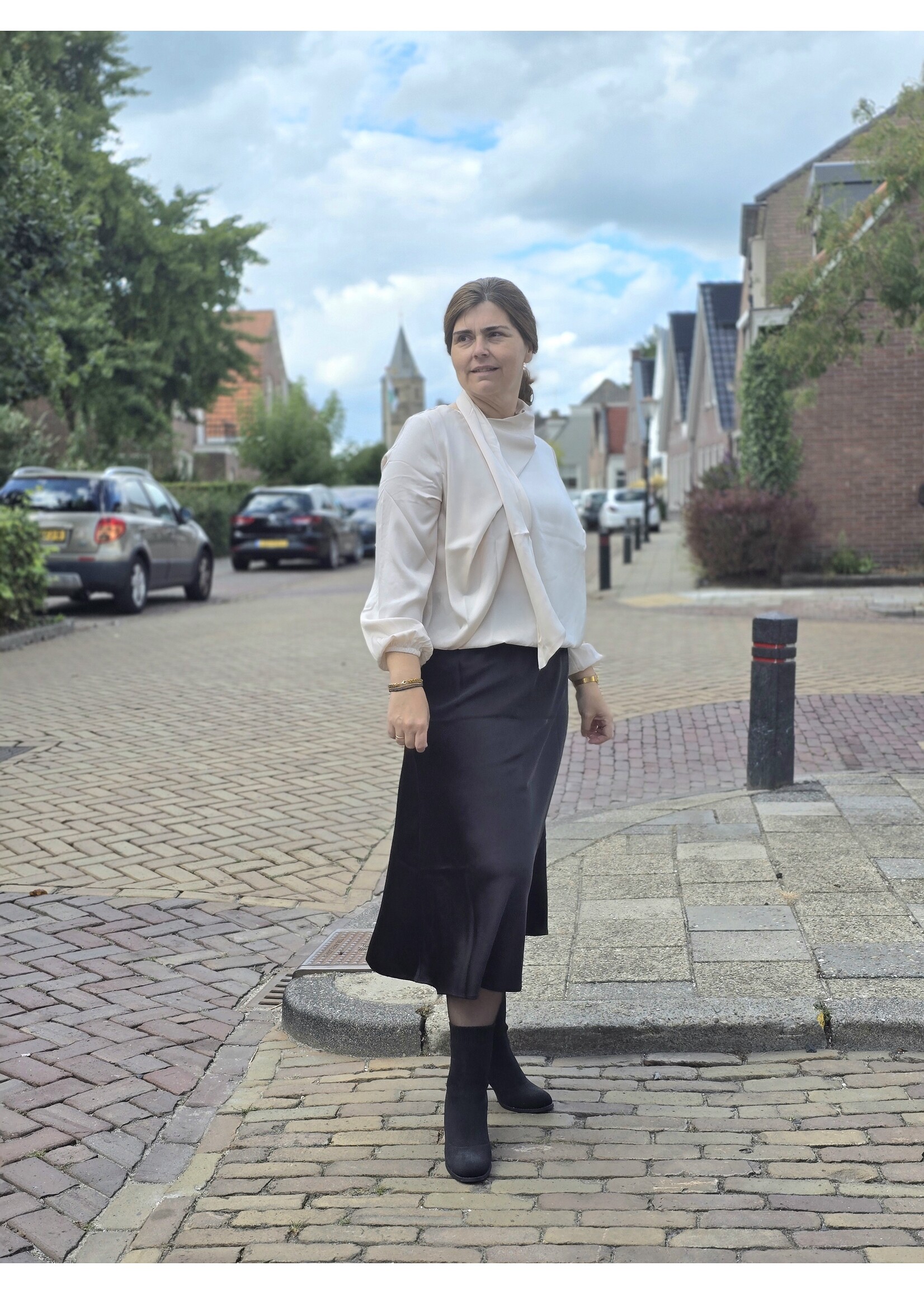Satijnen rok  twee kleuren