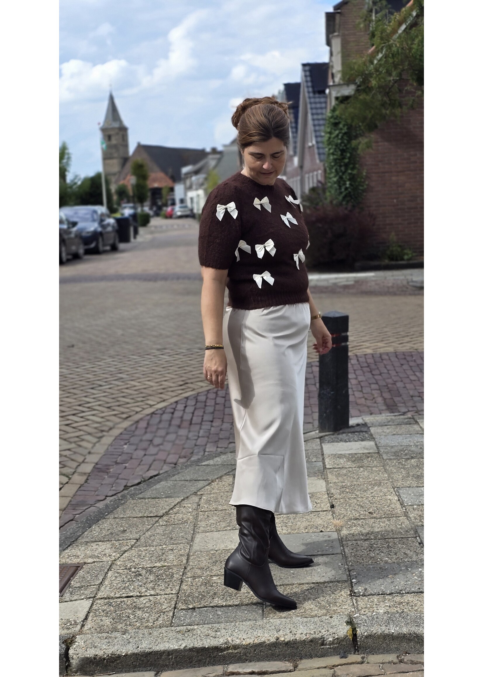 Satijnen rok  twee kleuren