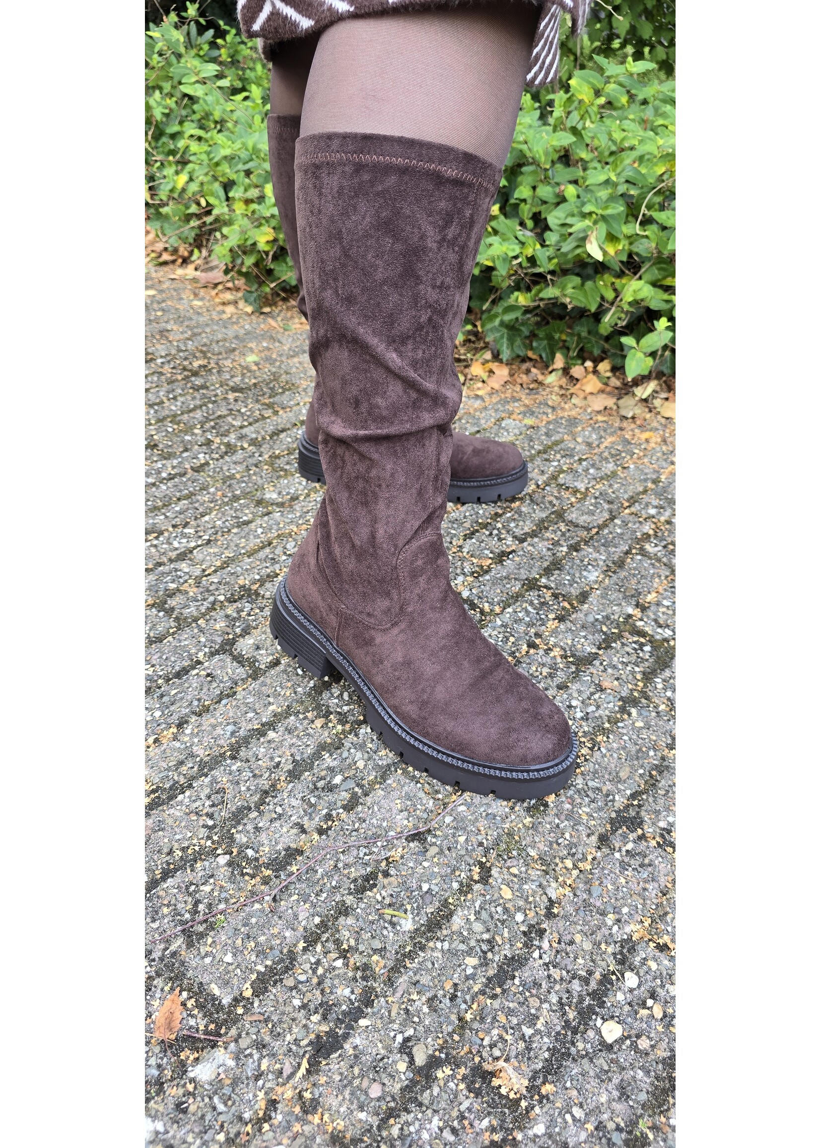 Suedine laars met stretch