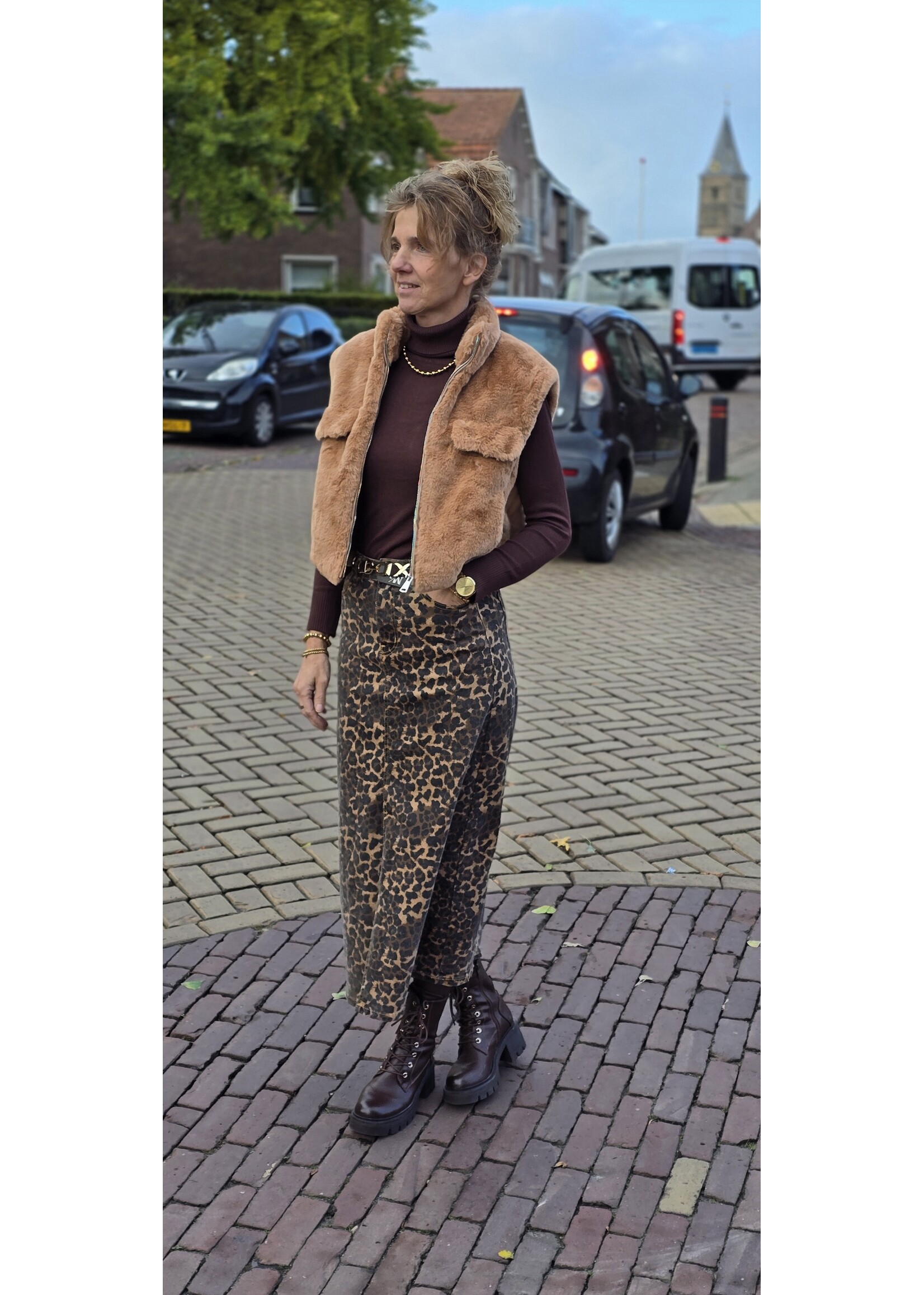 Jeans rok panterprint