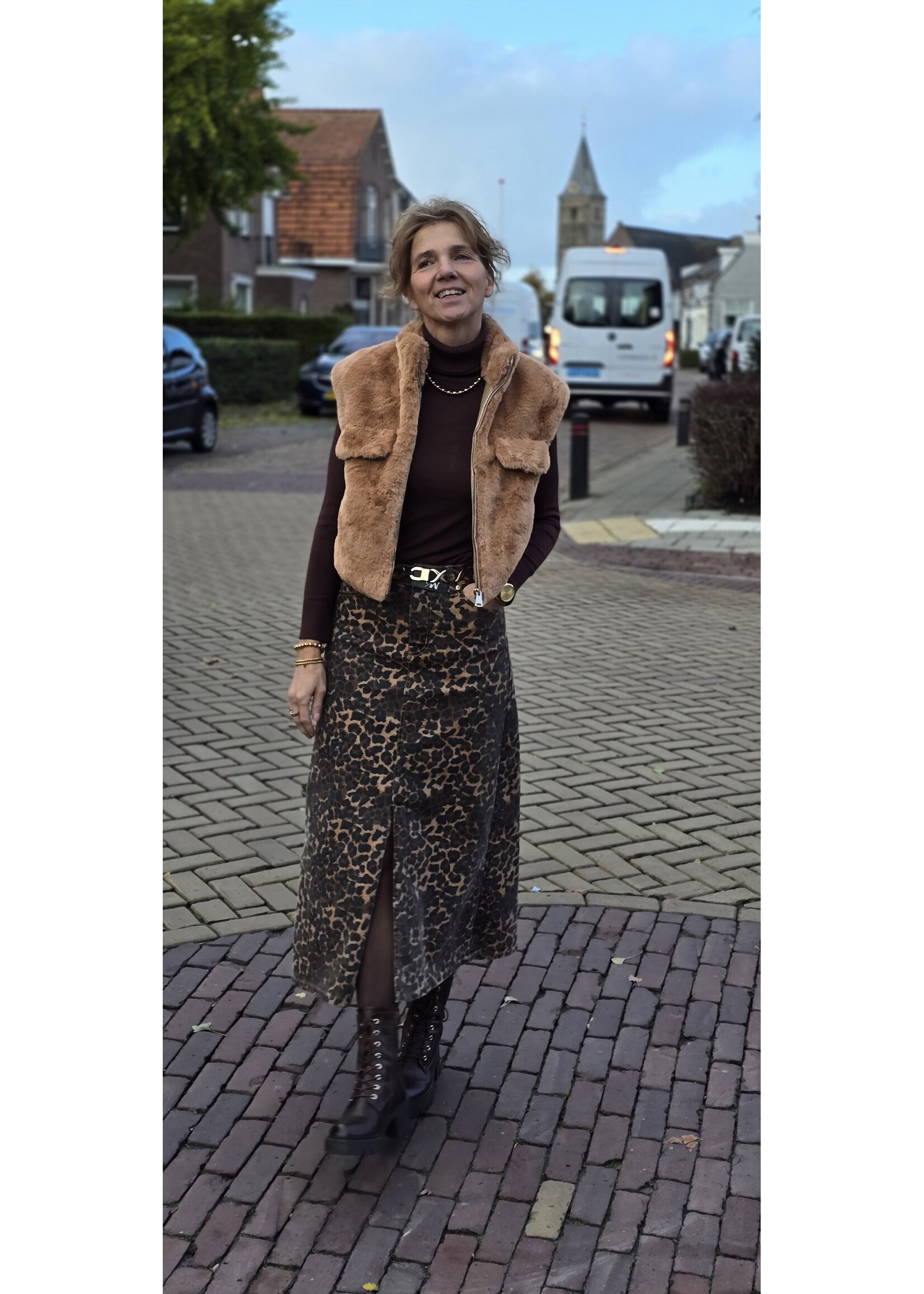 Jeans rok panterprint