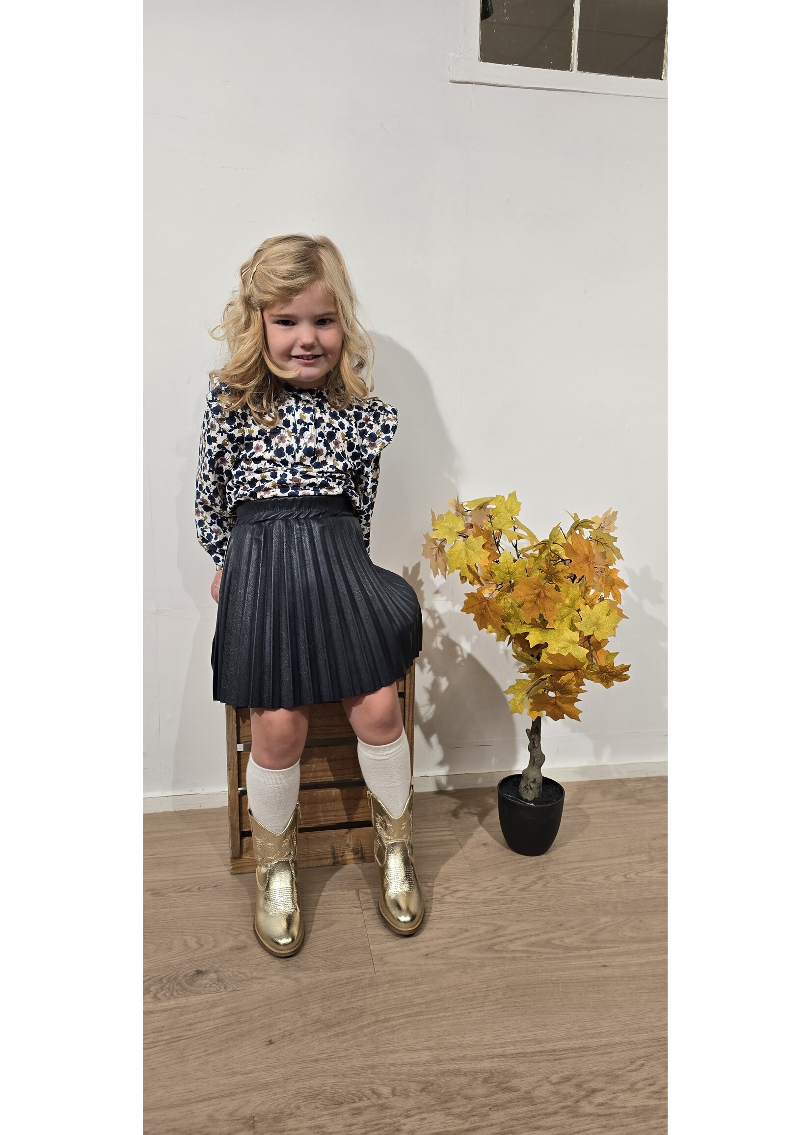 Leatherlook plissé rokje