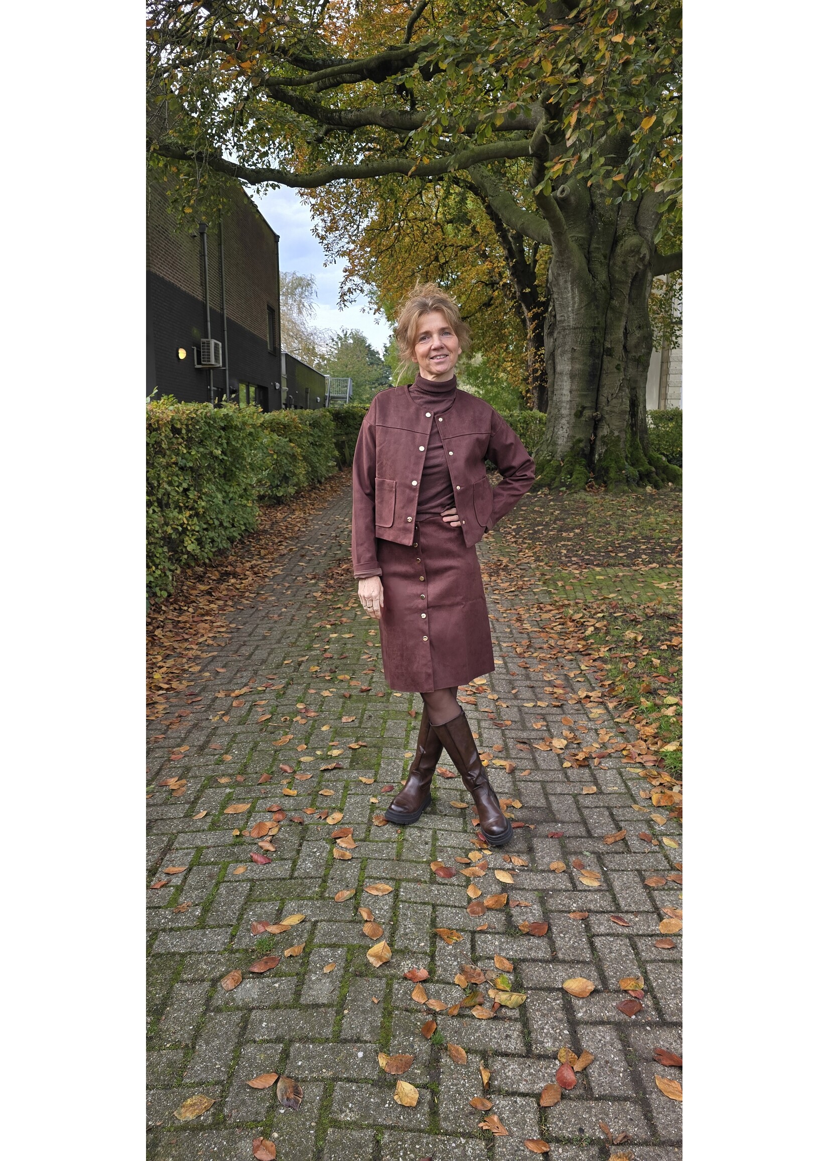 Suédine jasje twee kleuren