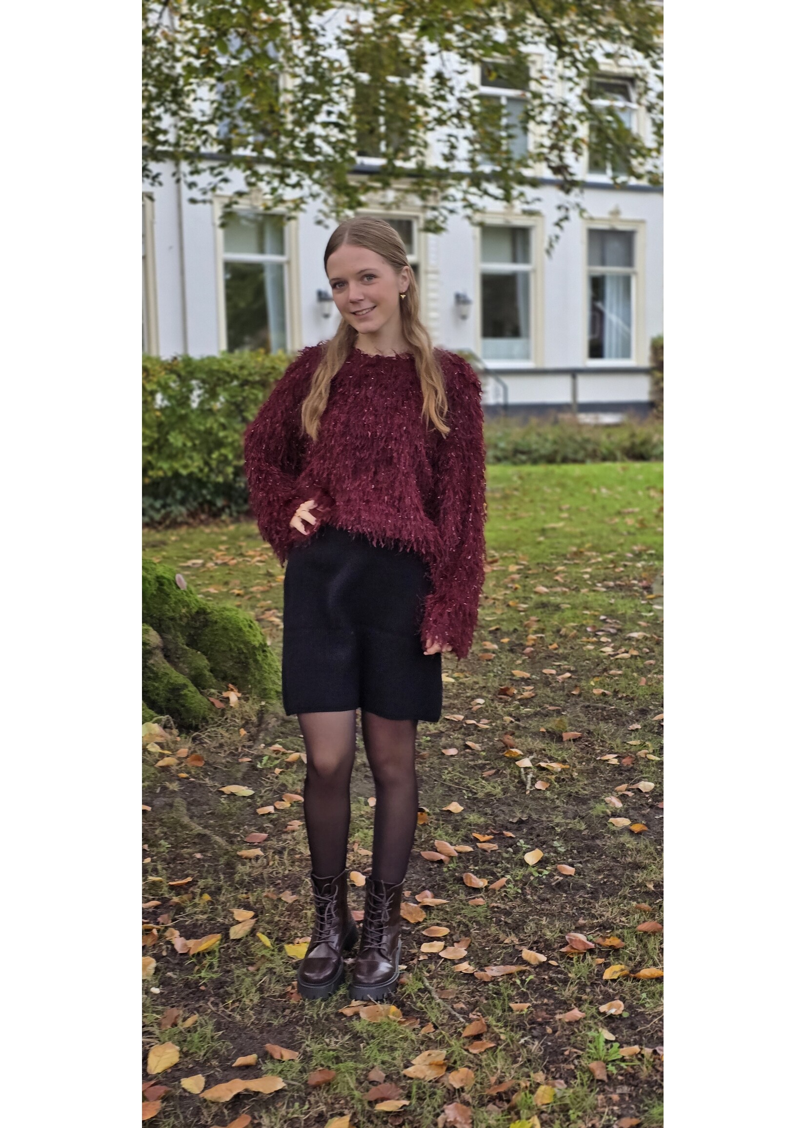 Franje top lange mouw