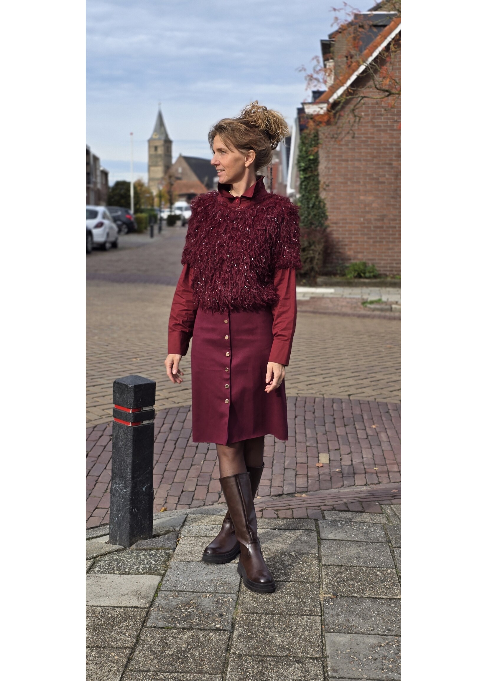 Franje top korte mouw