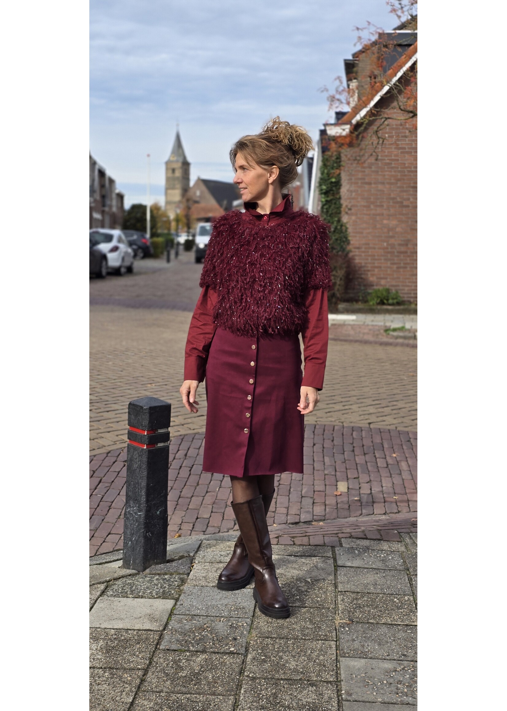 Franje top korte mouw