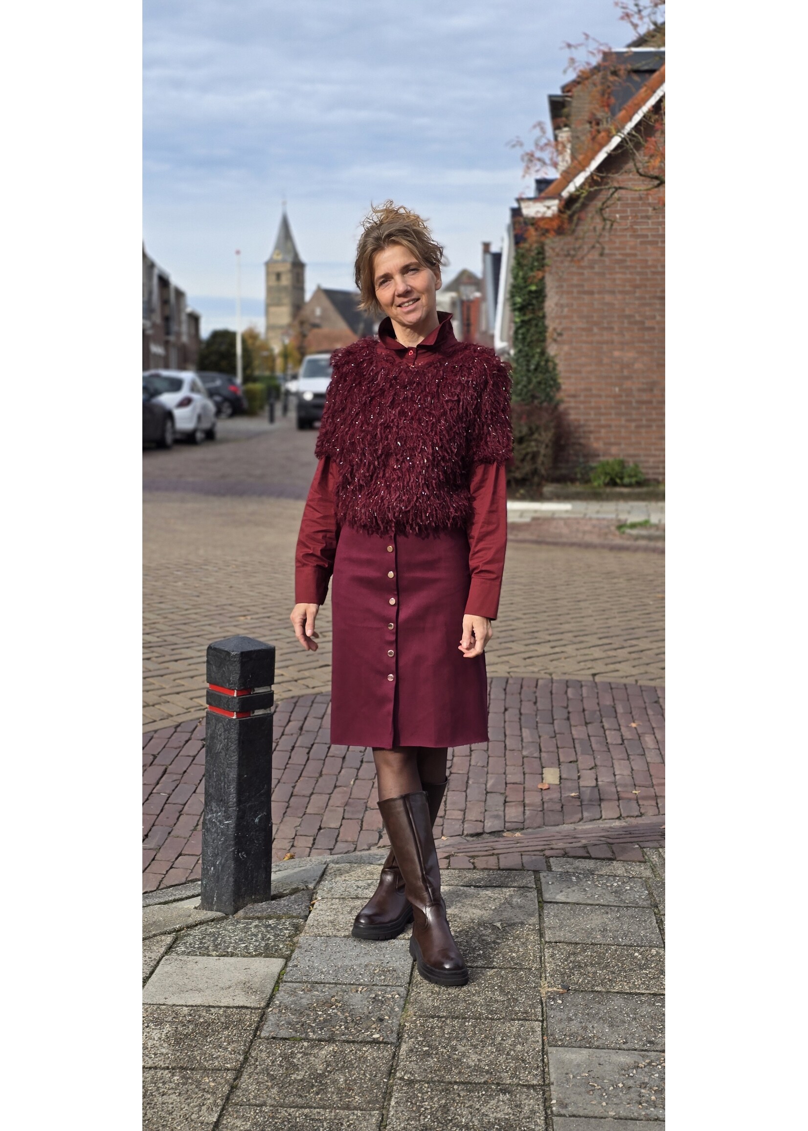 Franje top korte mouw