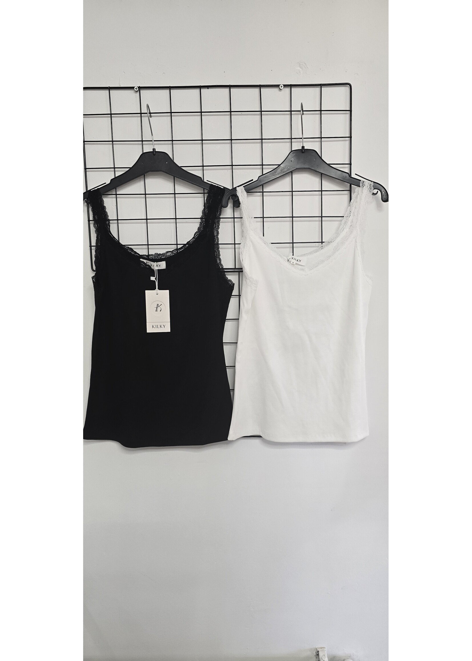 Hemd met kant Ronde hals