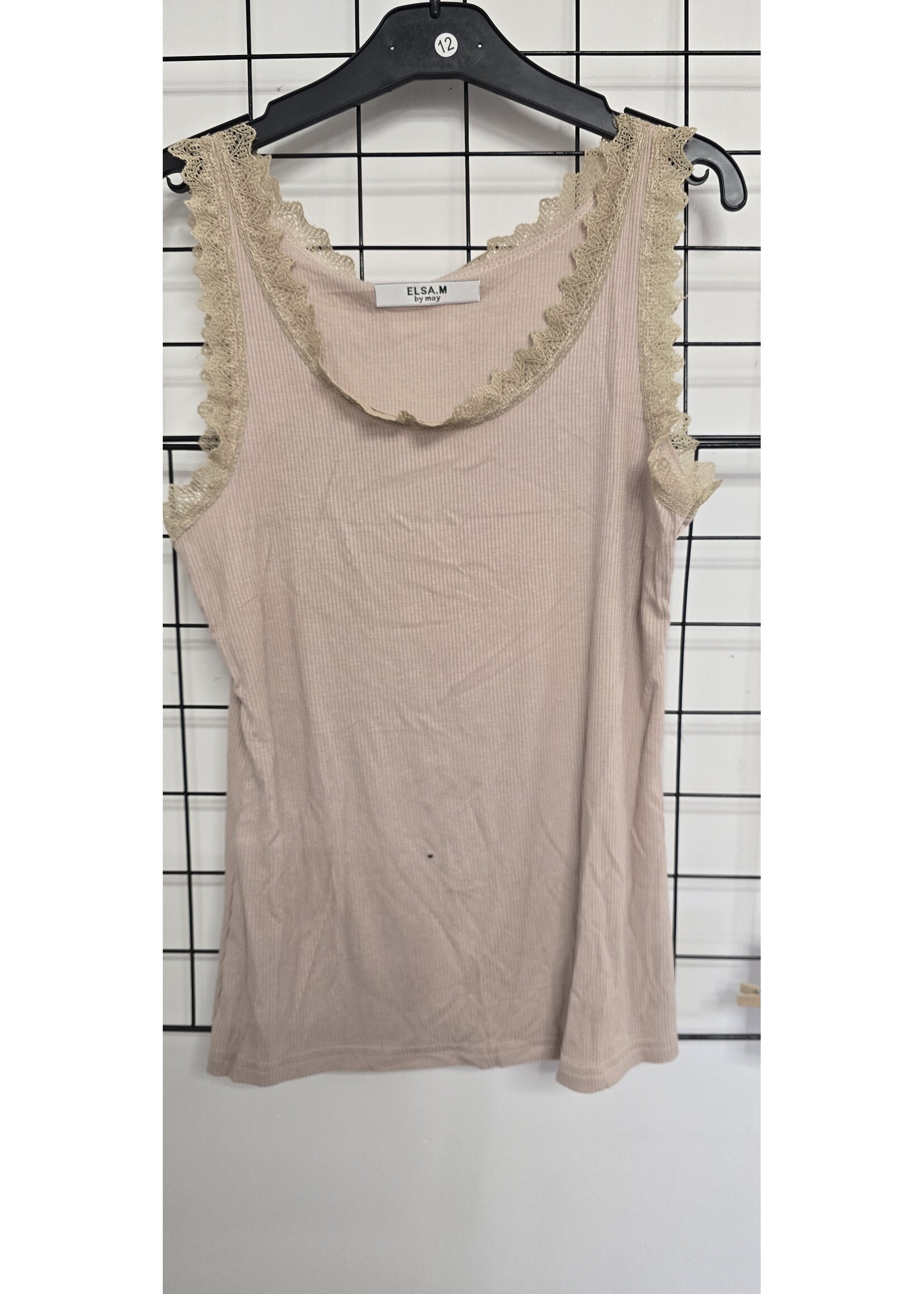 Hemd met kanten randje Beige 1 maat