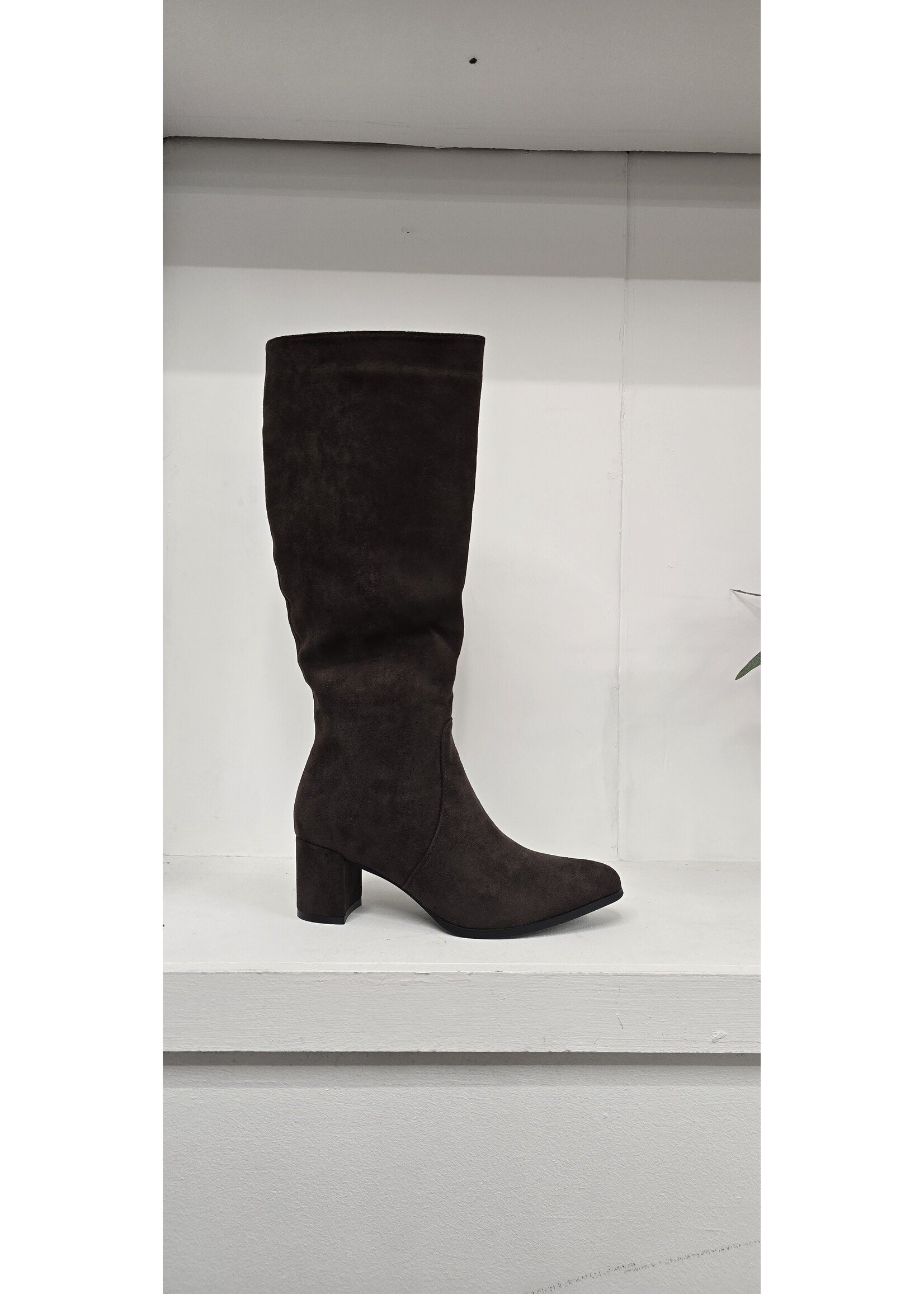 Suédine lange laars twee kleuren