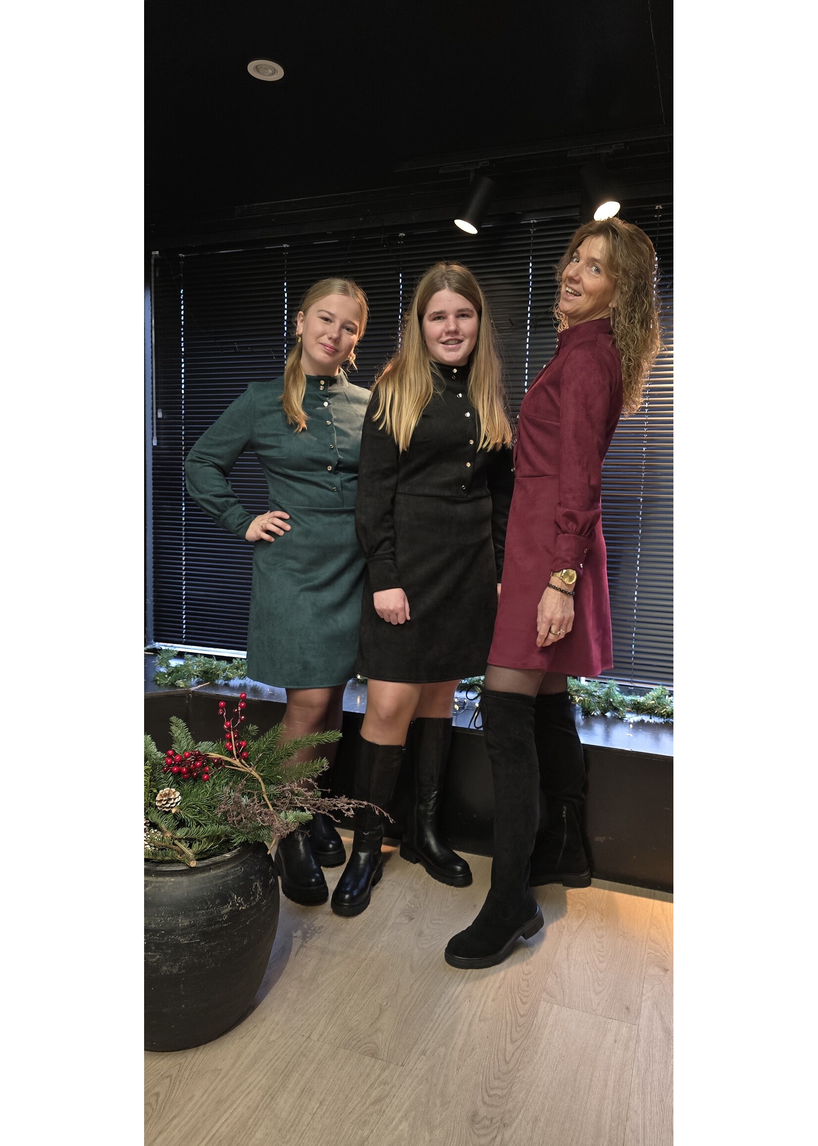 Suedine Jurk Loïs  vier kleuren