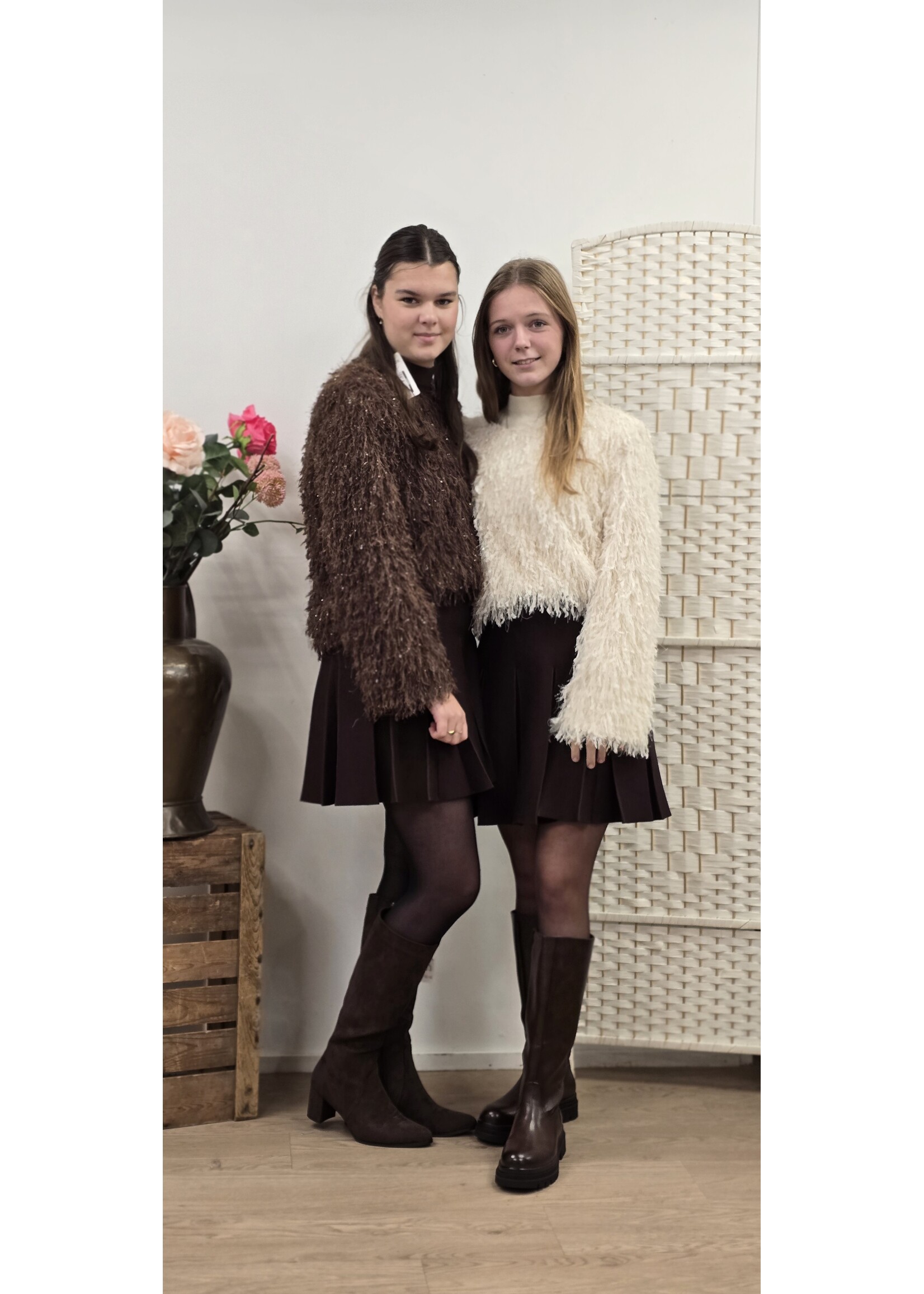 Franje top lange mouw