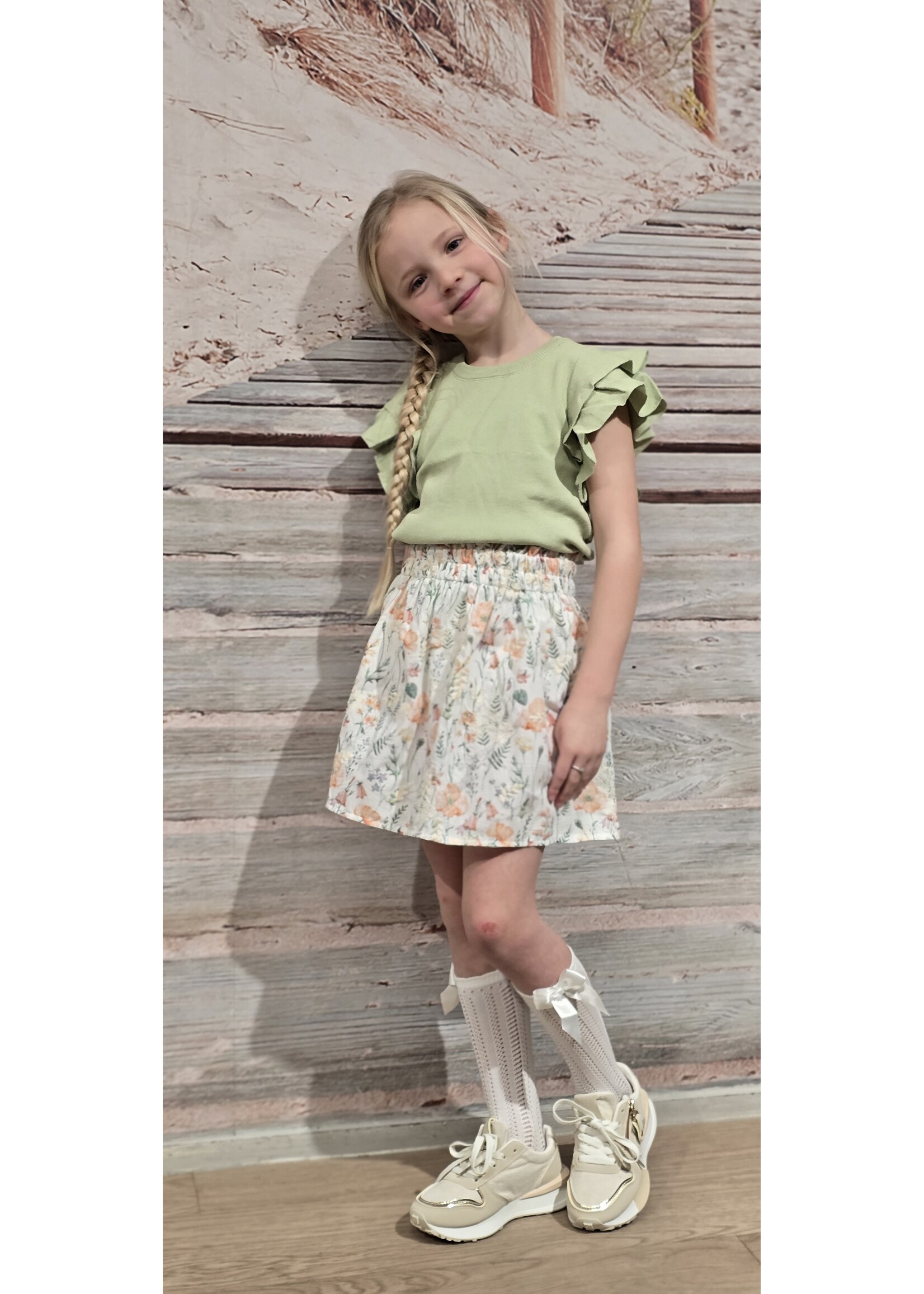 Knitwear met ruffle pistache