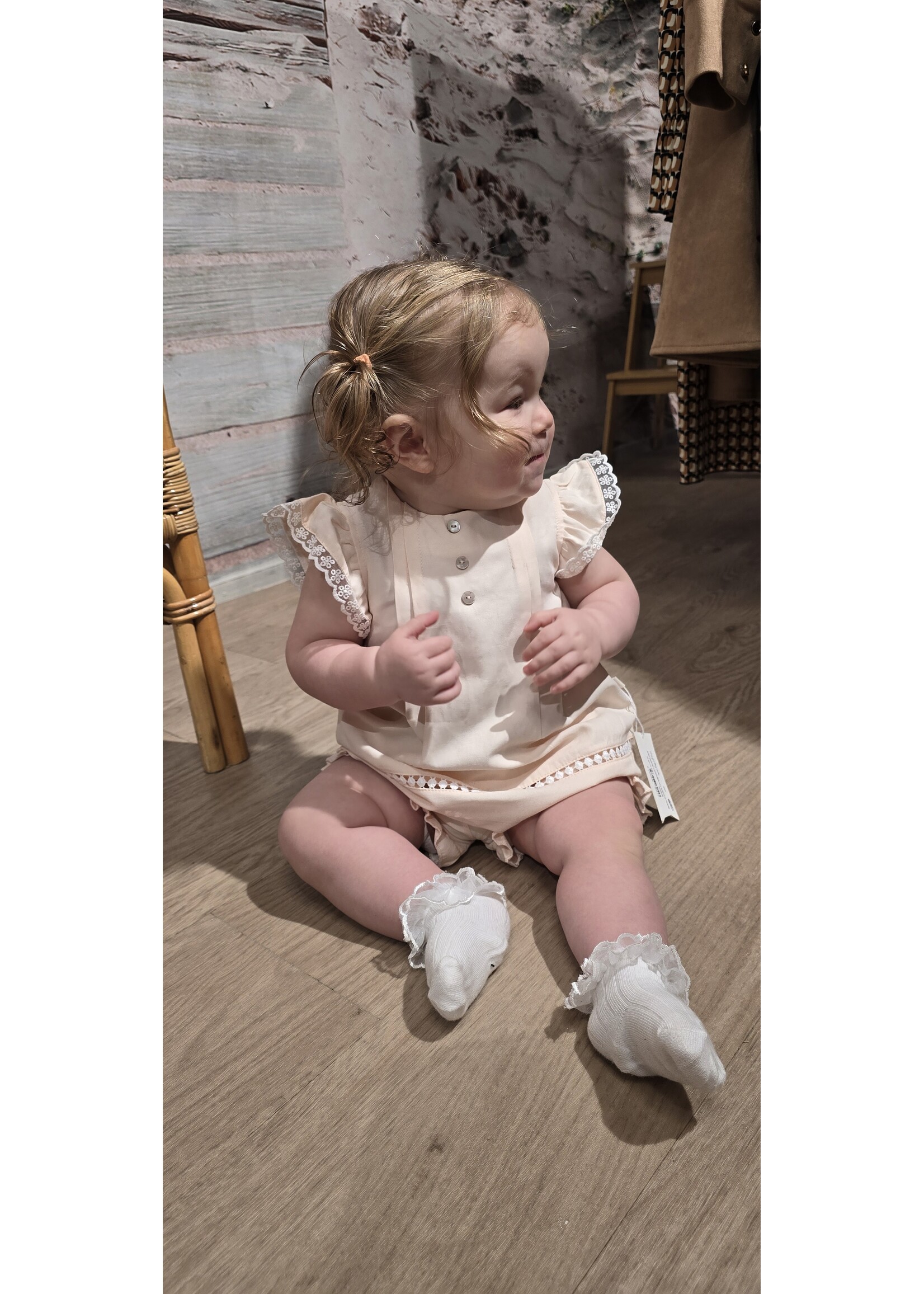 Peach jurkje met broekje