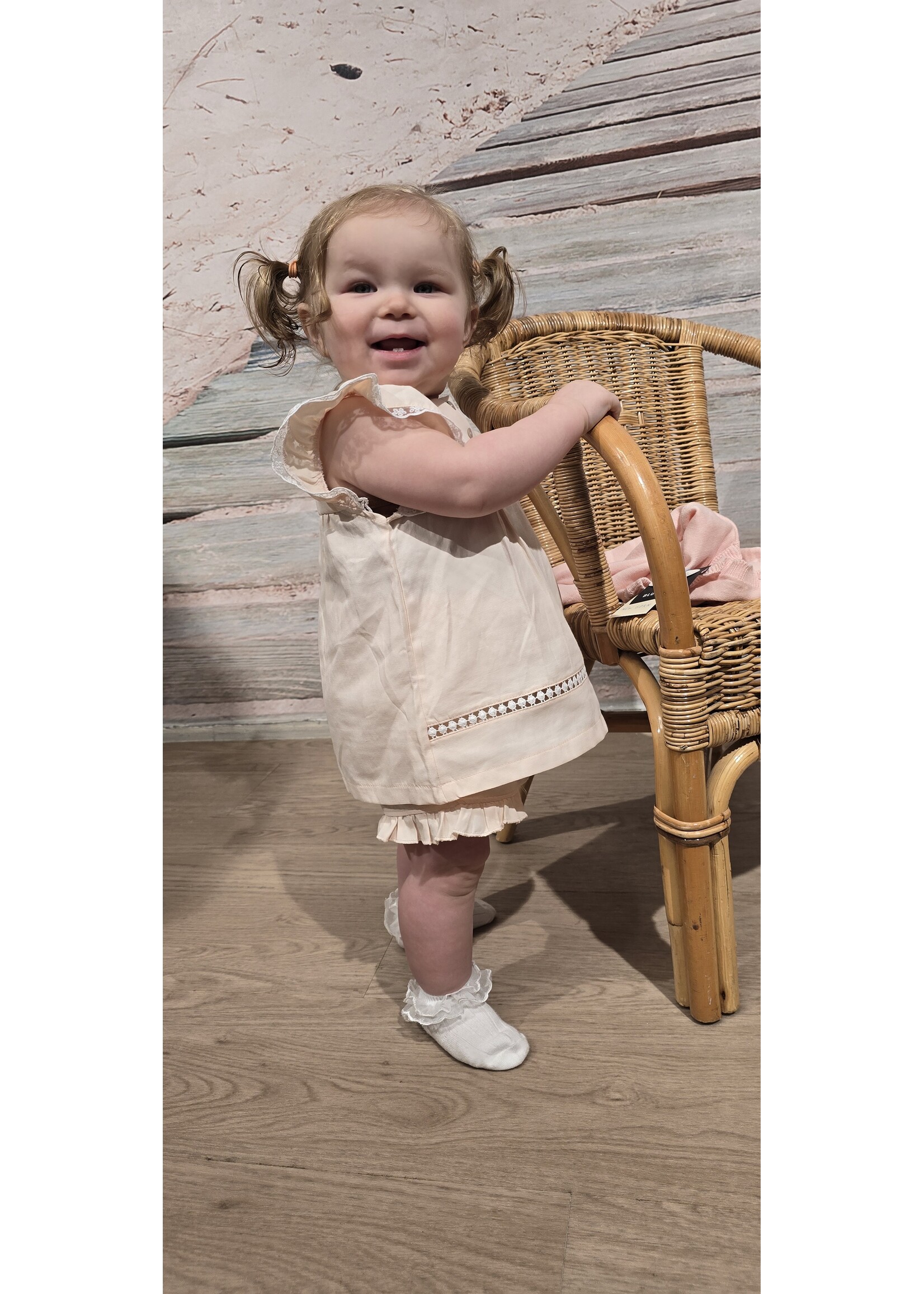 Peach jurkje met broekje