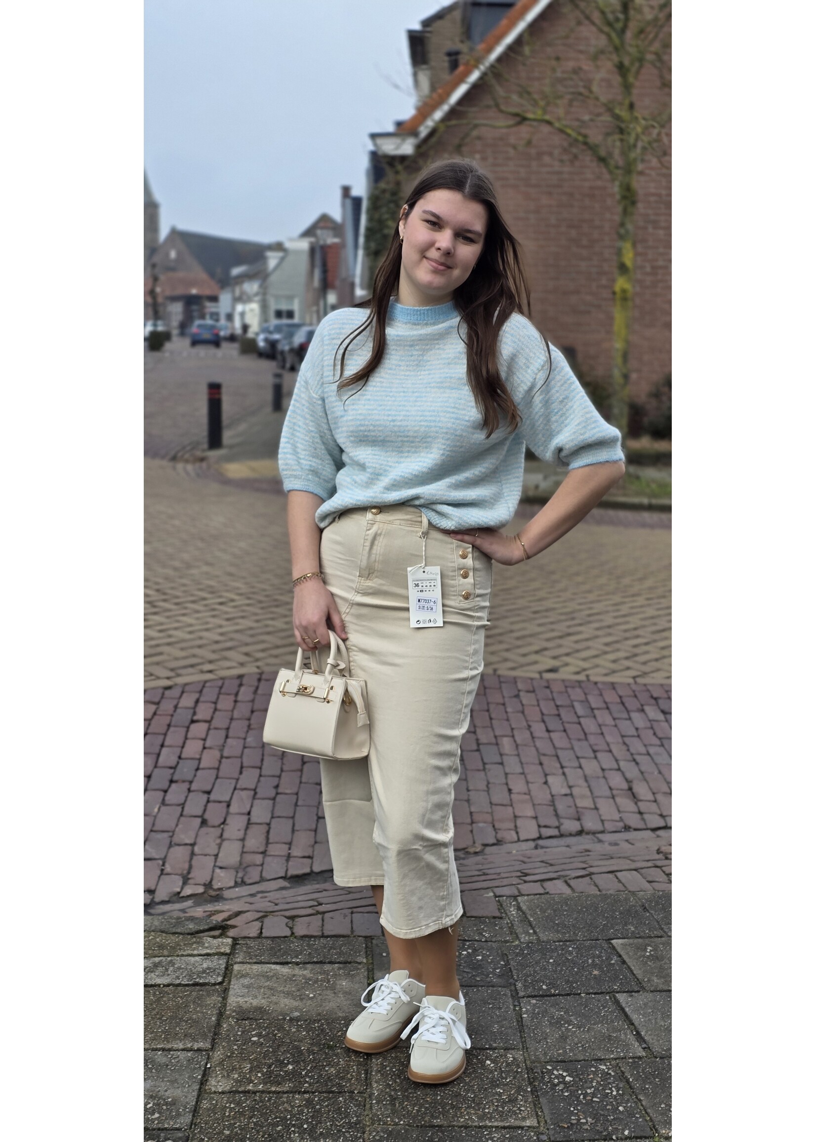 Beige jeans rok