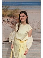 Satijnen top twee kleuren