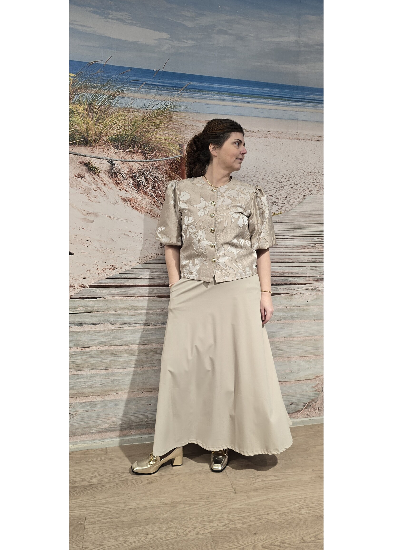 Jacket korte mouw satijn