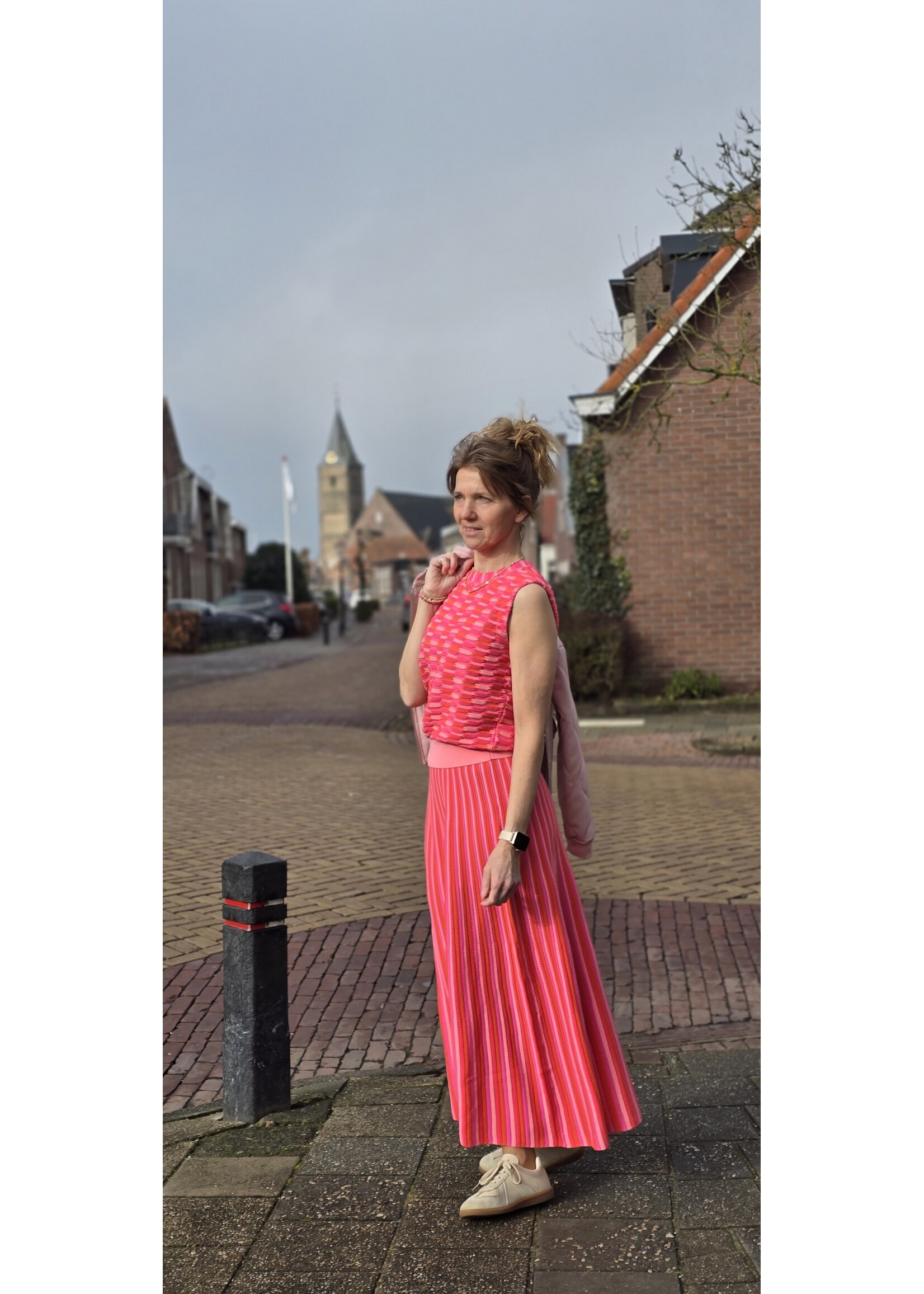 K-design mouwloze top Paradise pink